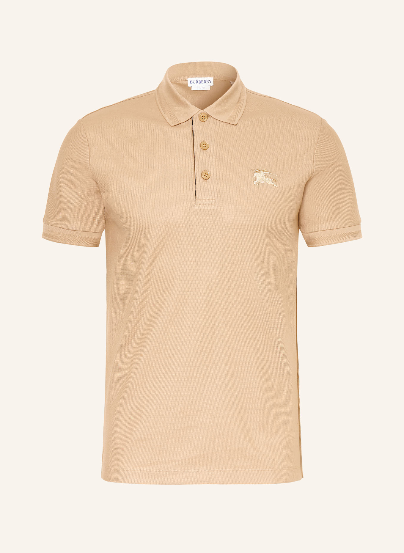 BURBERRY Polo piqué EDDIE, coupe slim: MARRON CLAIR