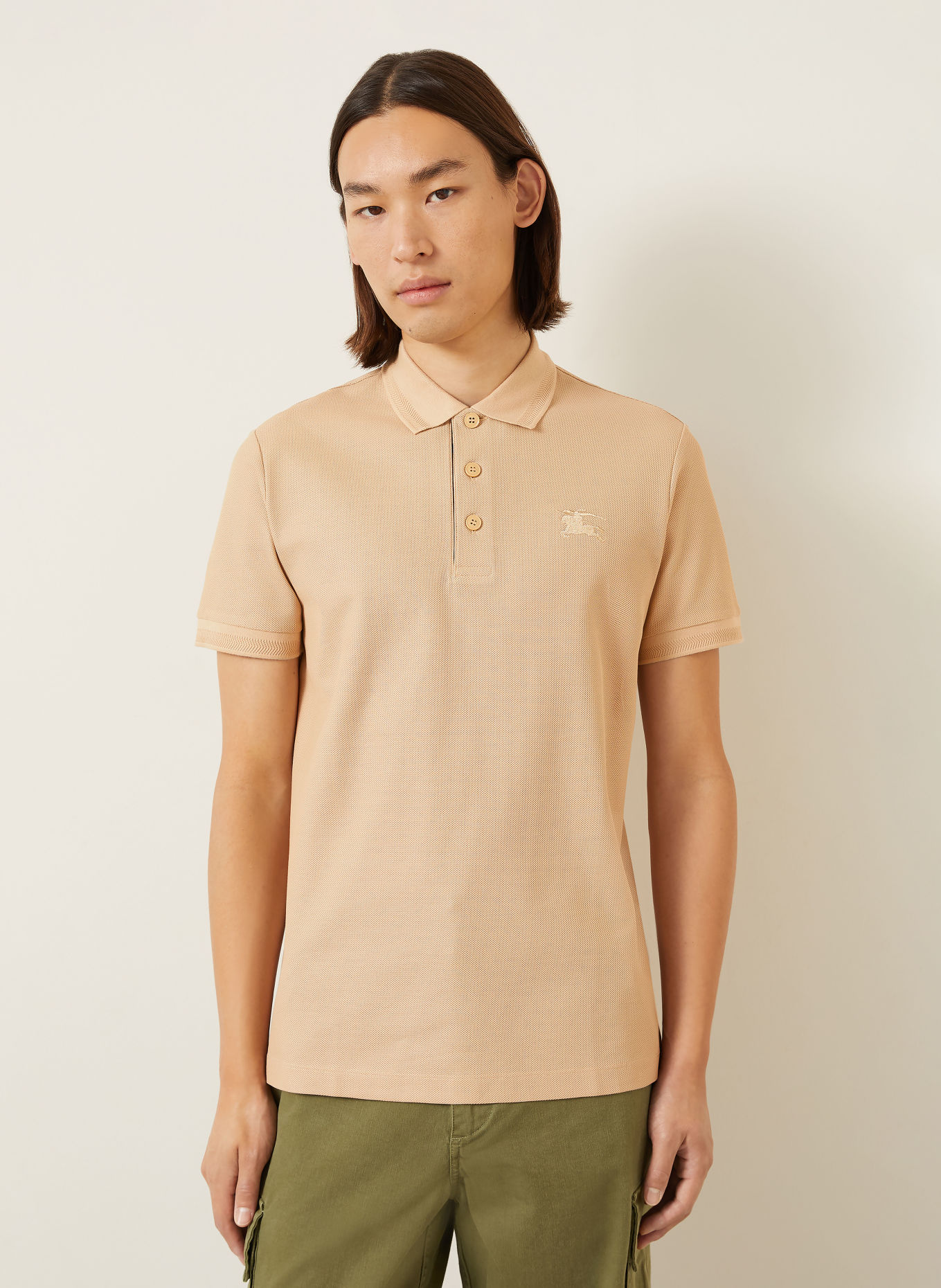 BURBERRY Polo piqué EDDIE, coupe slim: MARRON CLAIR