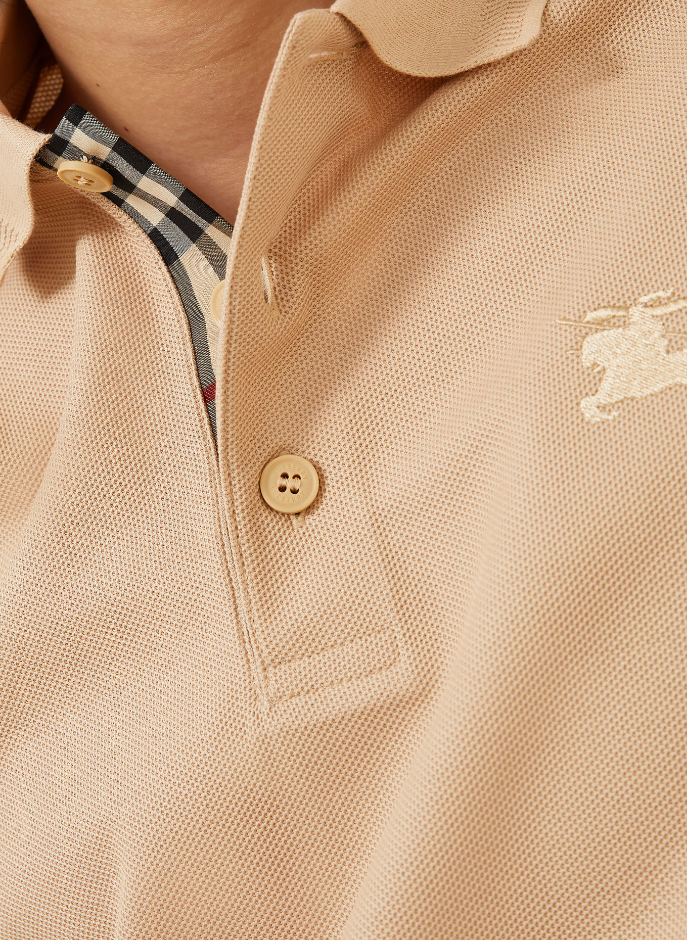 BURBERRY Polo piqué EDDIE, coupe slim: MARRON CLAIR
