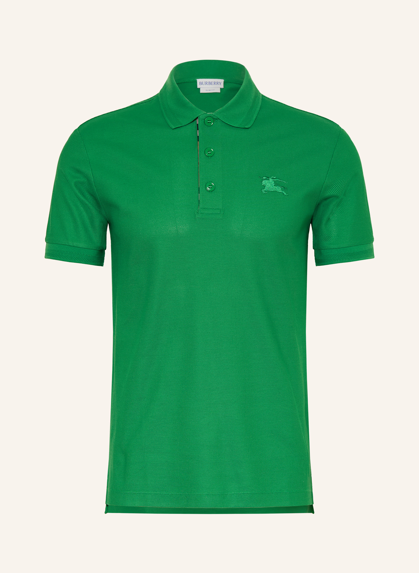 BURBERRY EDDIE Slim Fit Piqué polo shirt: GREEN