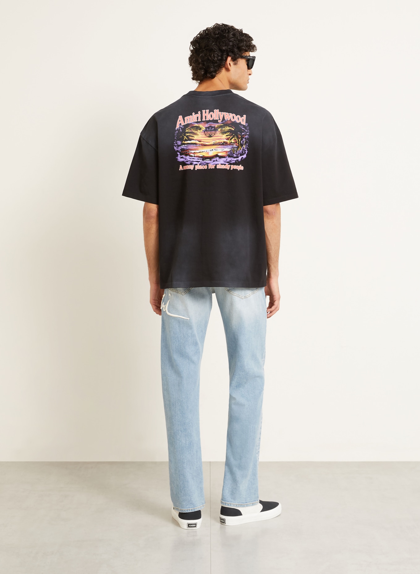 AMIRI T-shirt SUNNY PLACE: ZWART / PAARS / ROOD