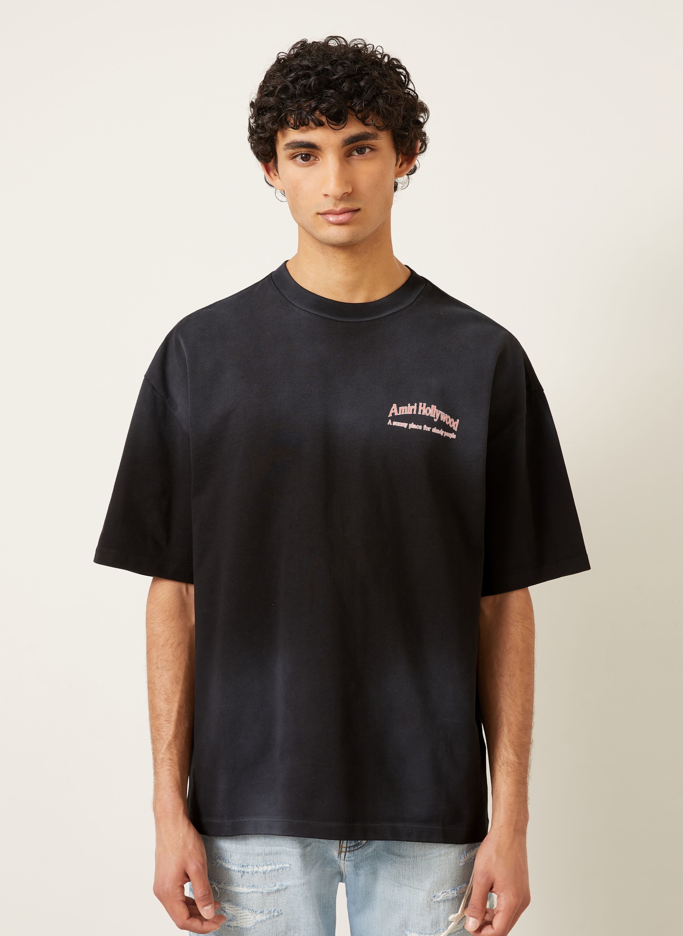 AMIRI T-shirt SUNNY PLACE: ZWART / PAARS / ROOD