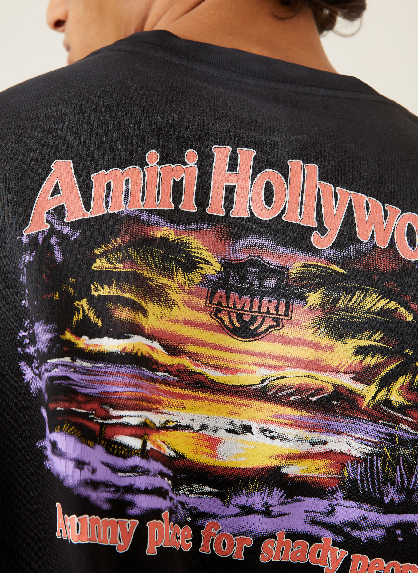 AMIRI T-shirt SUNNY PLACE: ZWART / PAARS / ROOD