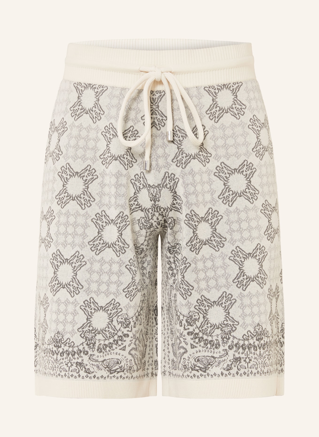 AMIRI Knit Shorts: CREAM / DARK GRAY / GRAY
