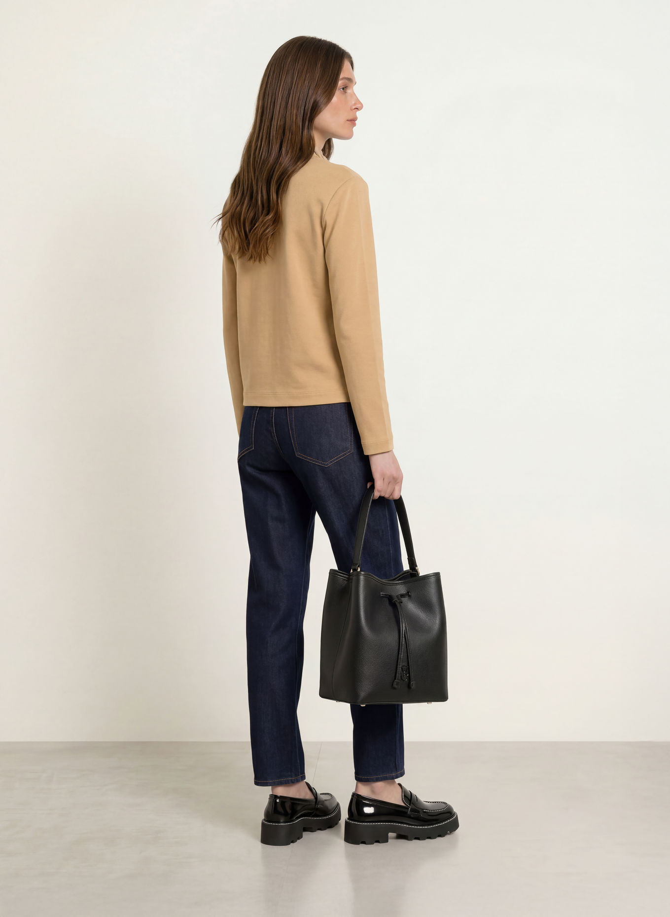 MARC CAIN Longsleeve mit Schmucksteinen: 620 tannin