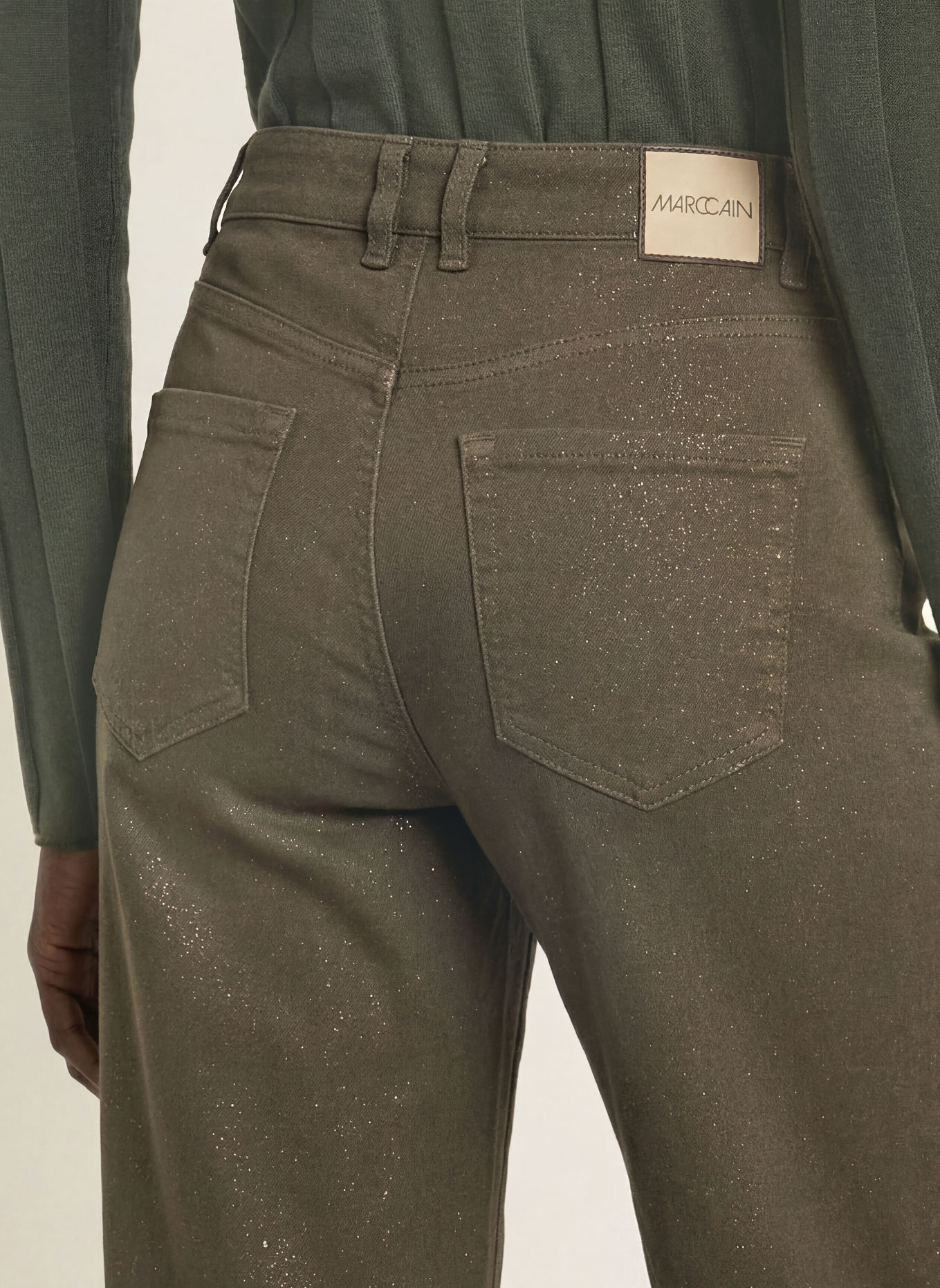MARC CAIN Wide Legs Jeans WARRI mit Glitzergarn: 599 forest night new