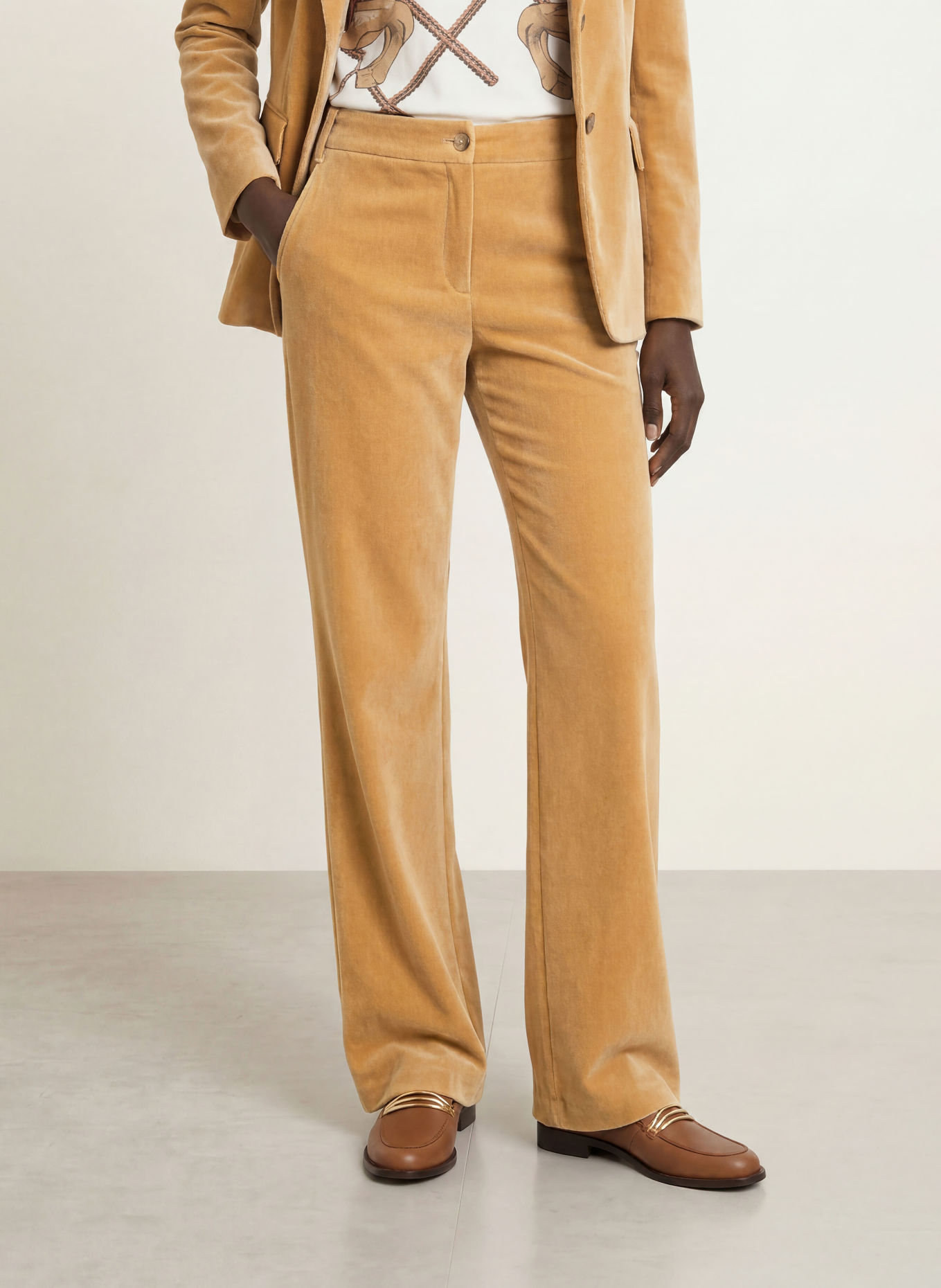 MARC CAIN Marlene-broek WUKARI van corduroy: 620 tannin