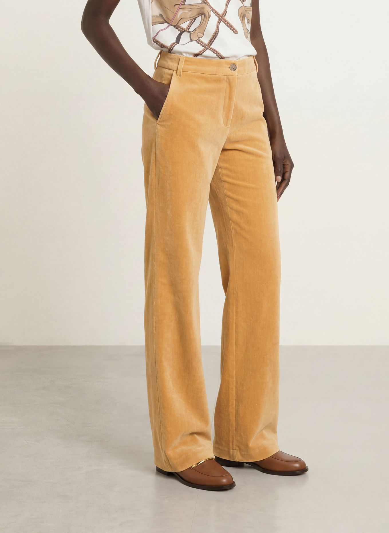 MARC CAIN Marlene-broek WUKARI van corduroy: 620 tannin