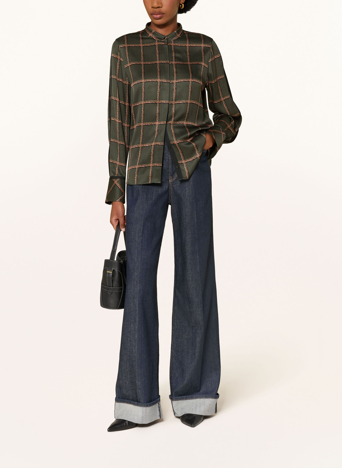 MARC CAIN Satinbluse: 599 forest night new