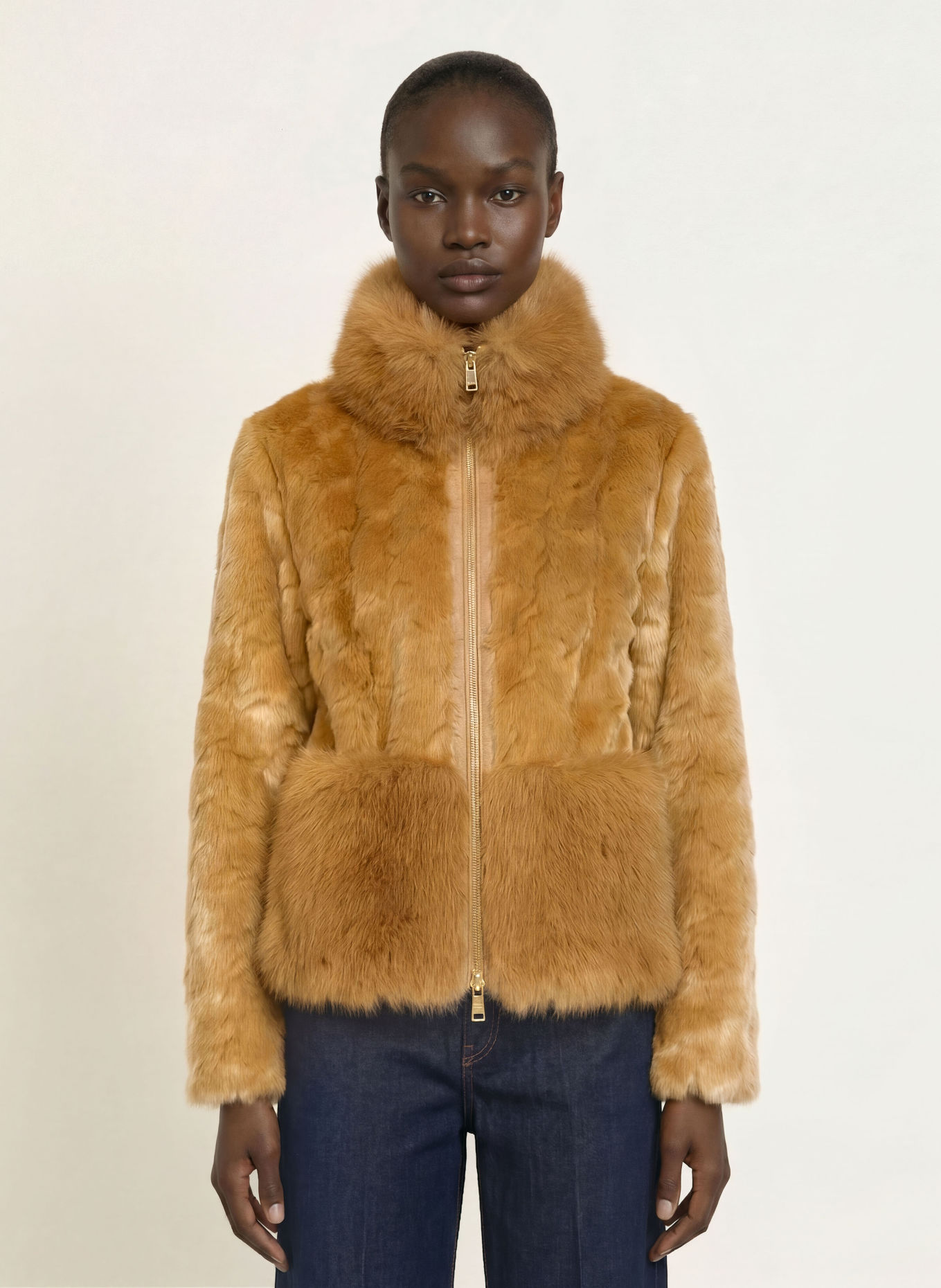 MARC CAIN Veste en fausse fourrure: 620 tannin
