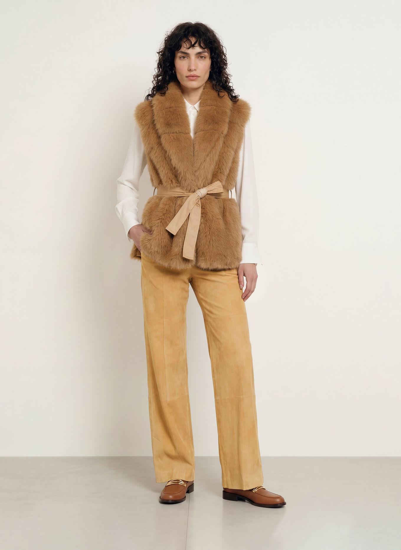 MARC CAIN Pantaloni din piele: 620 tannin