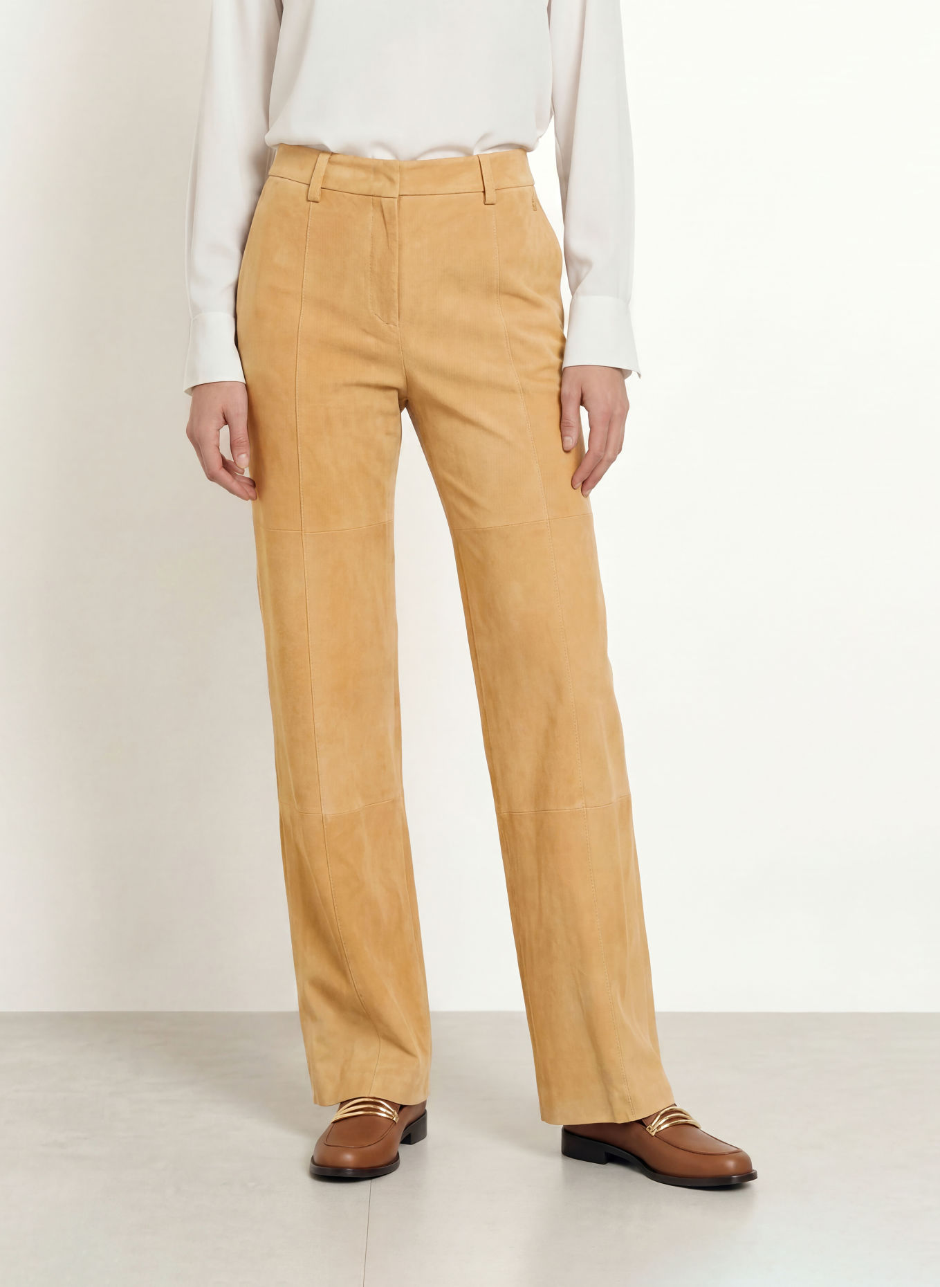 MARC CAIN Pantaloni din piele: 620 tannin
