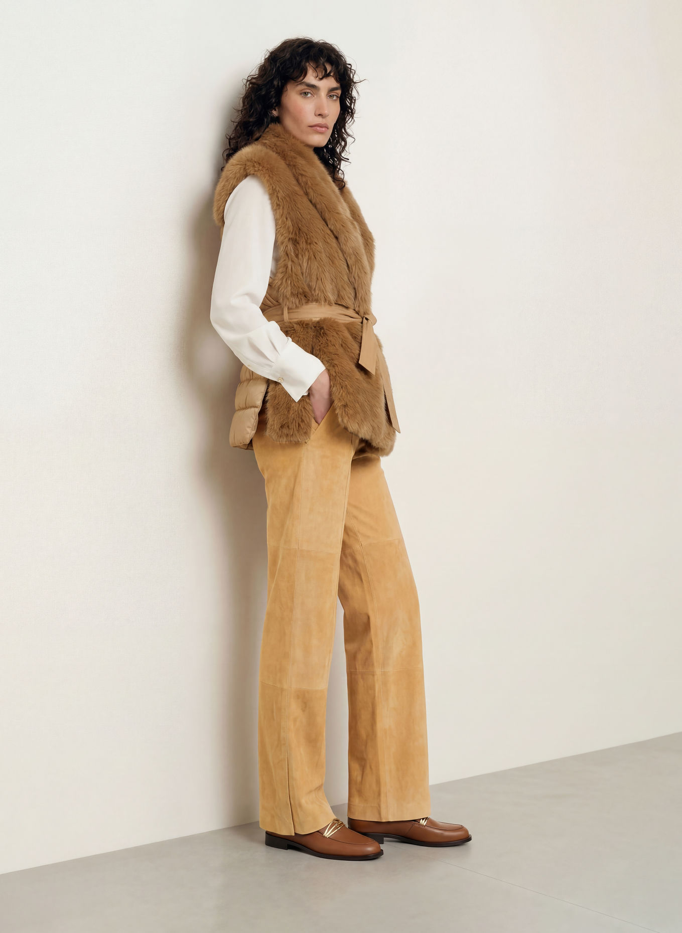 MARC CAIN Pantaloni din piele: 620 tannin