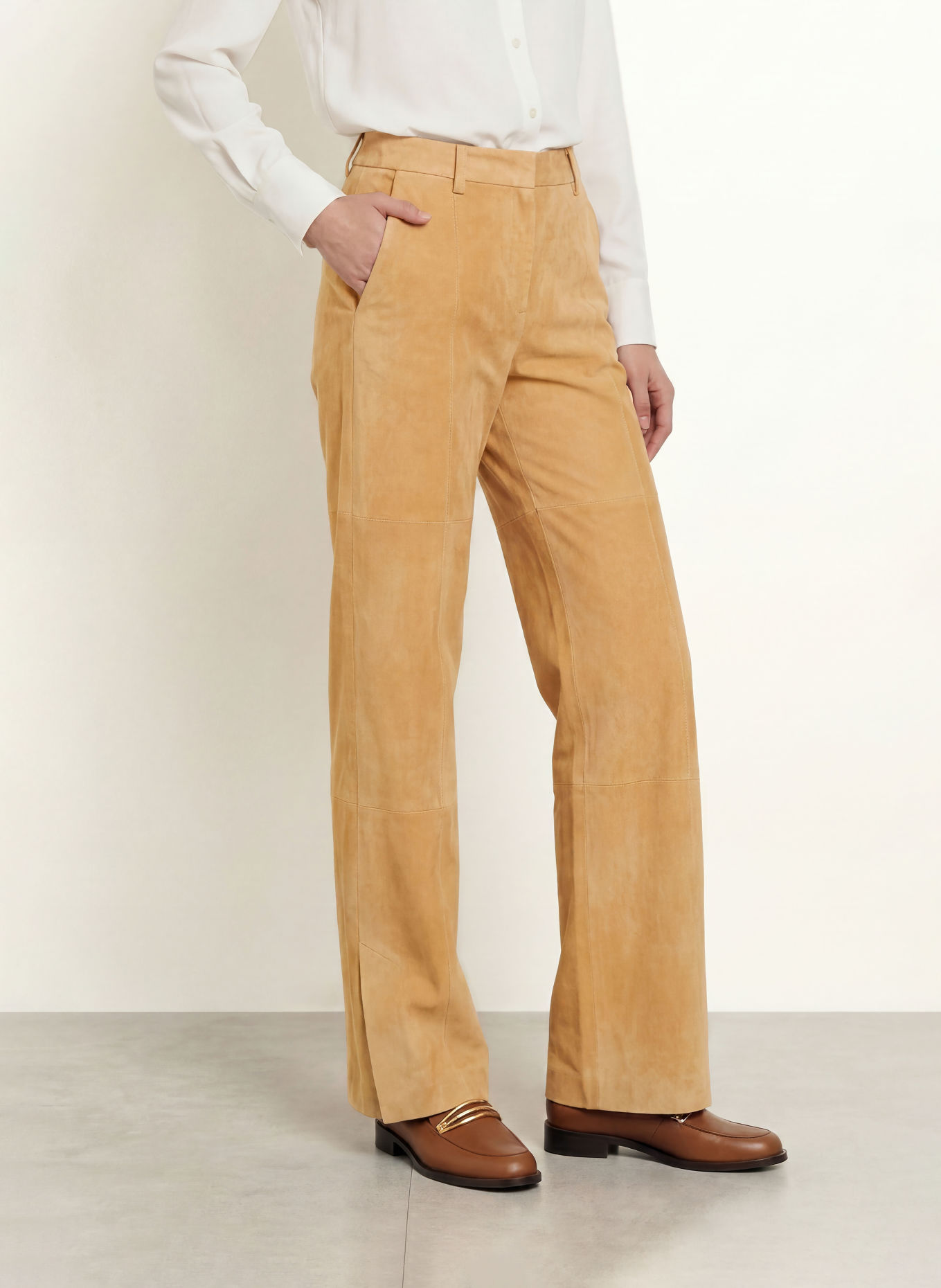 MARC CAIN Pantaloni din piele: 620 tannin