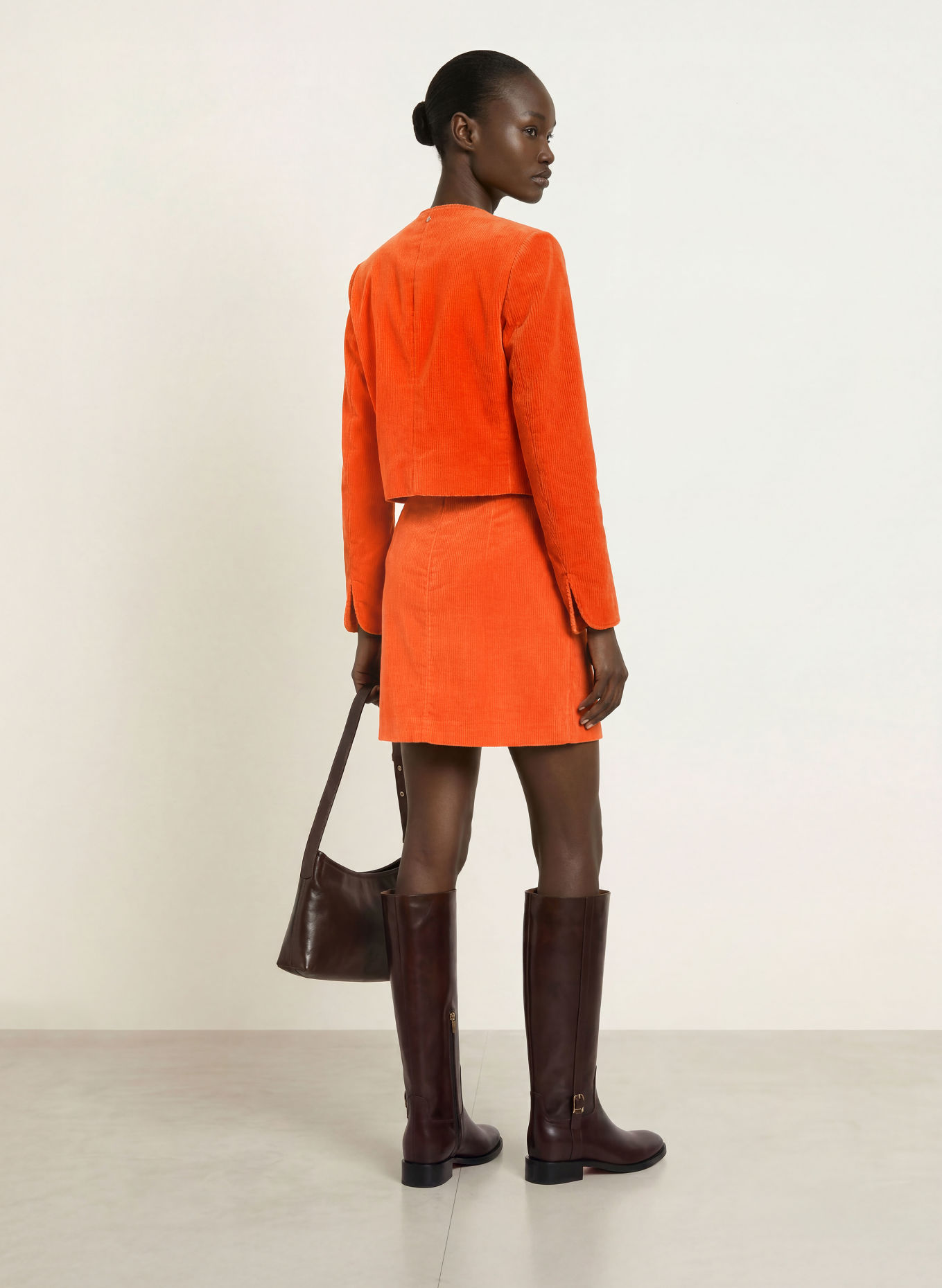MARC CAIN Kastenjacke aus Cord: 484 tigerlily