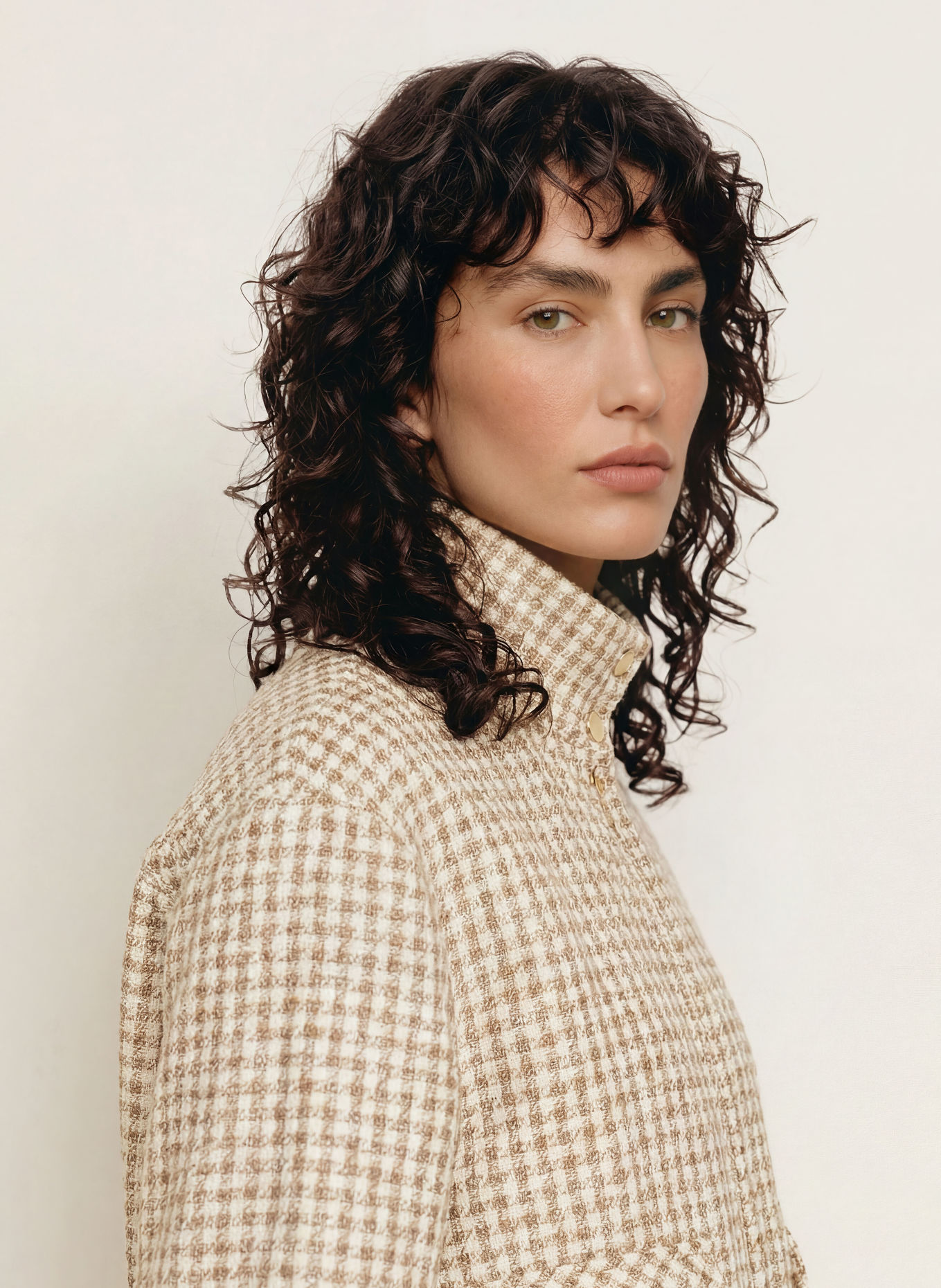 MARC CAIN Tweed-Blouson mit Glitzergarn: 620 tannin