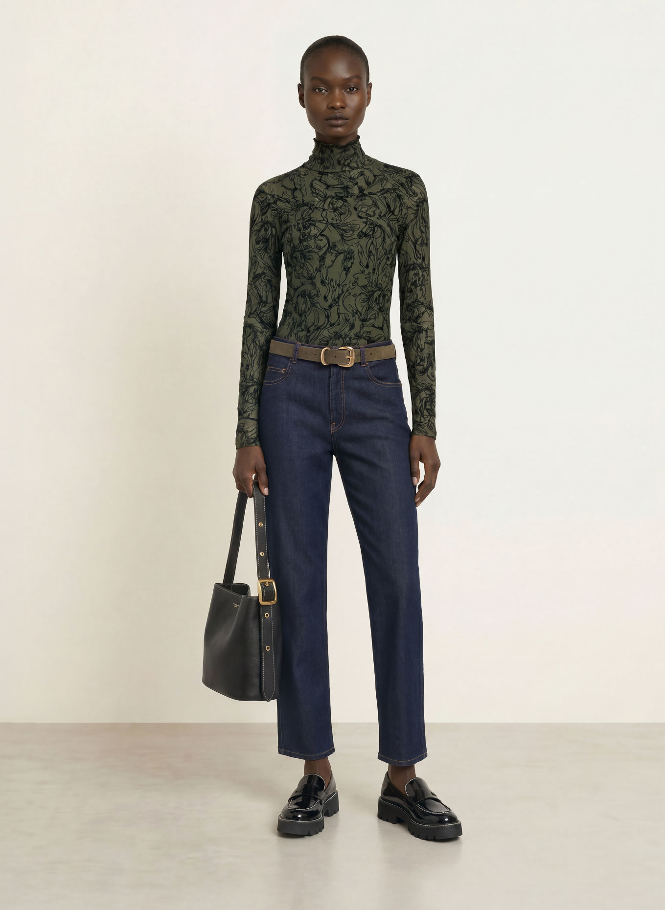 MARC CAIN Longsleeve met lange mouwen van mesh: 599 forest night new