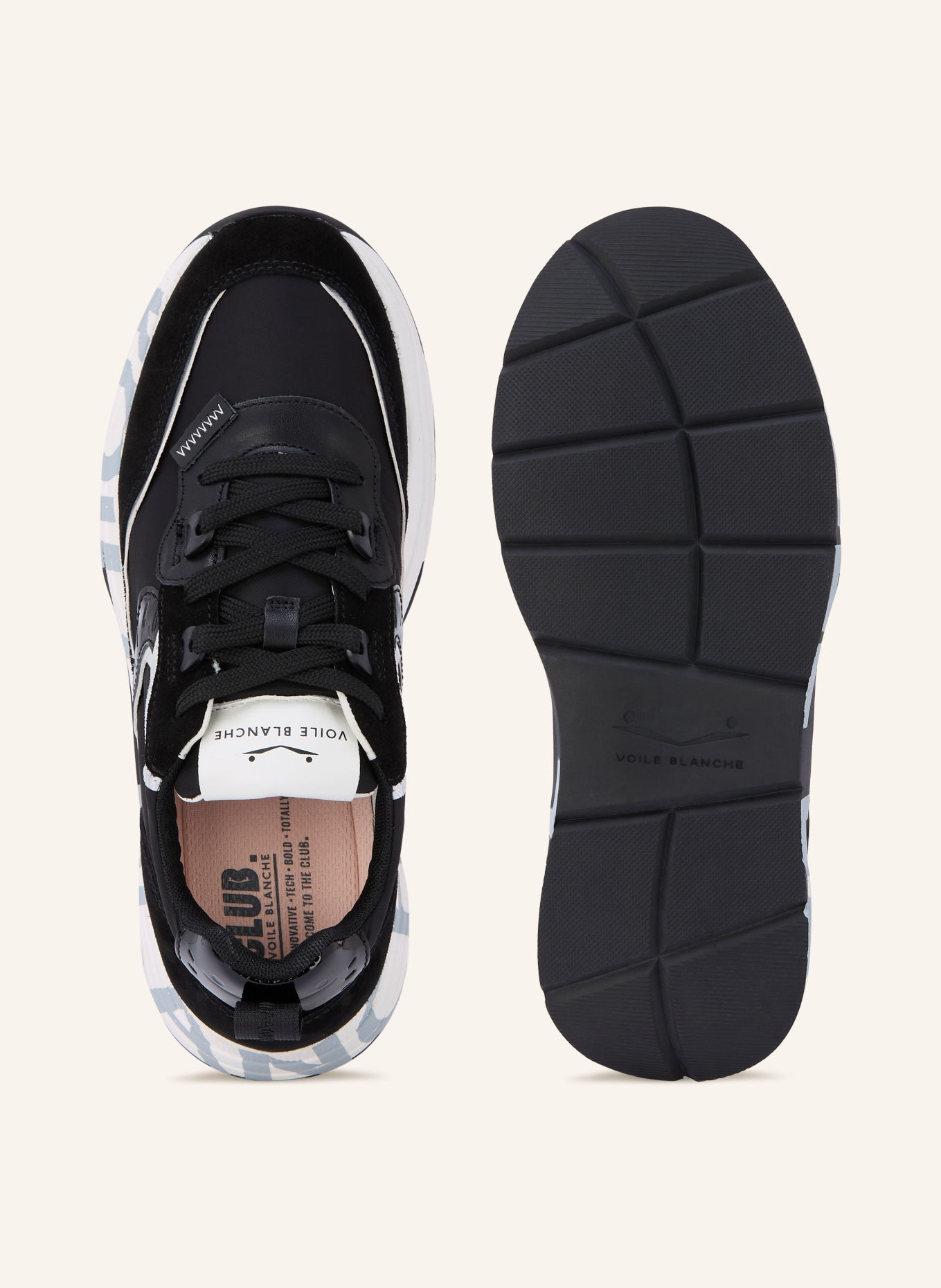 VOILE BLANCHE Sneaker CLUB105: SCHWARZ / SILBER