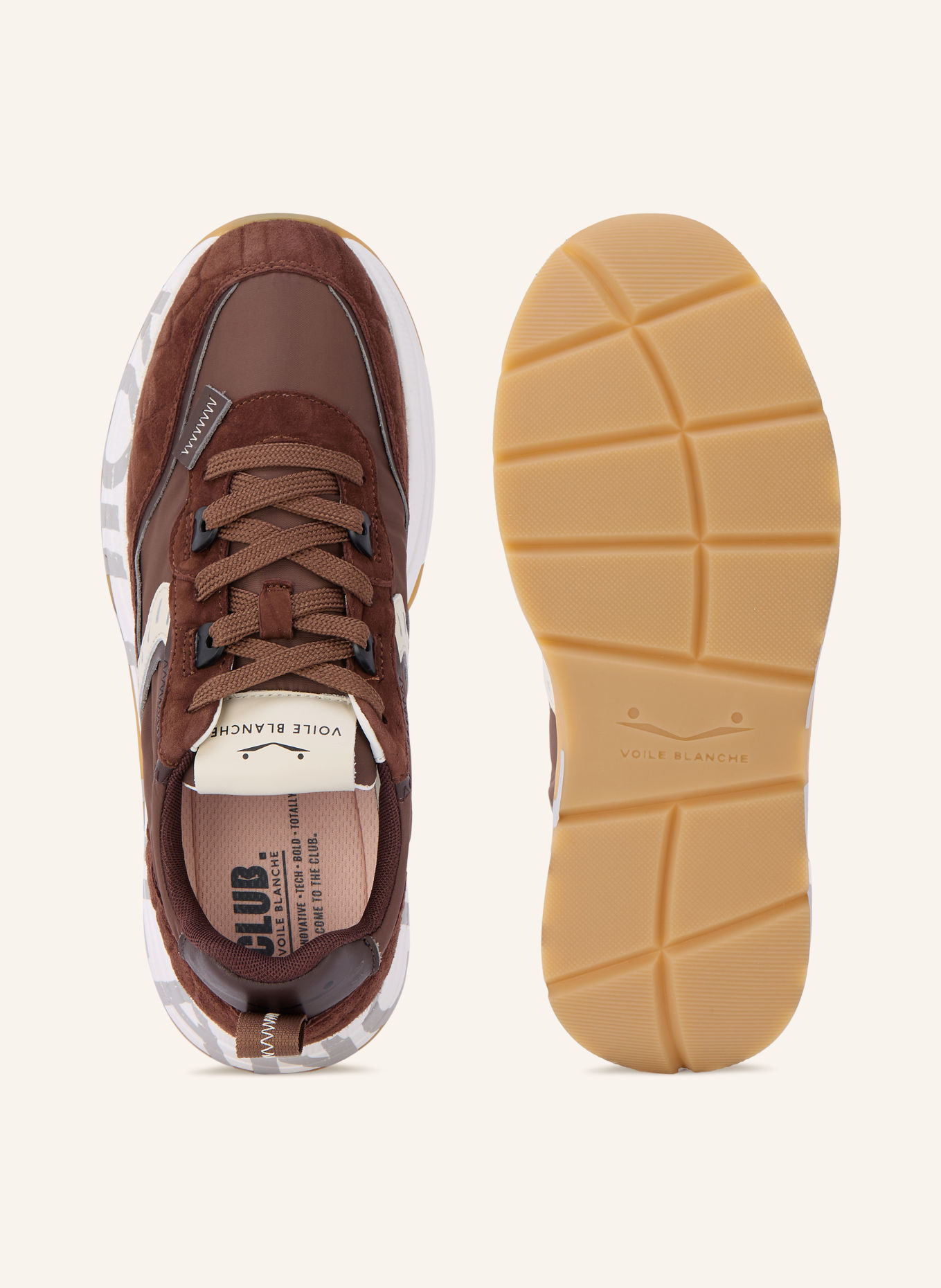VOILE BLANCHE Sneaker CLUB105: DUNKELBRAUN