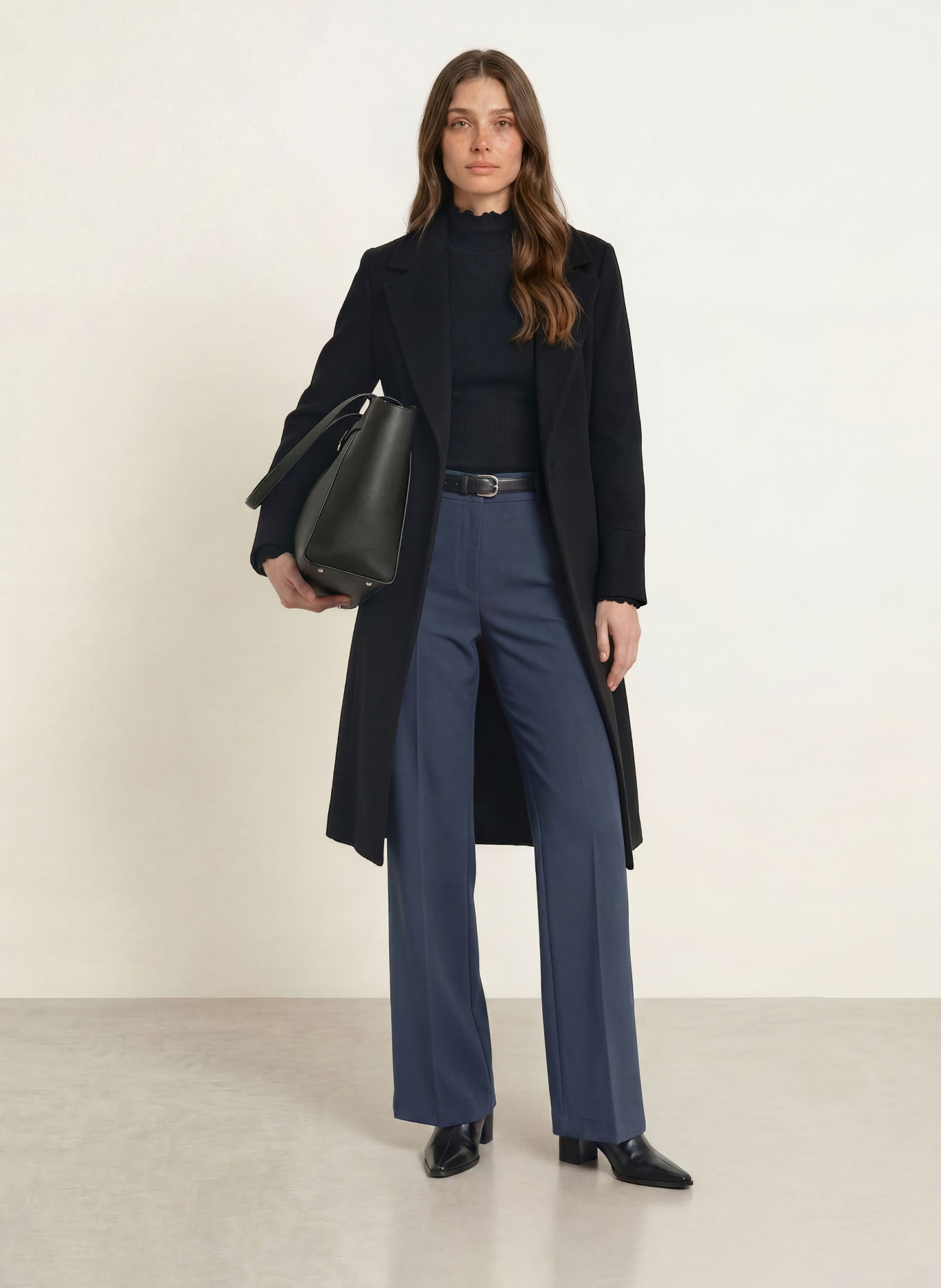 MARC CAIN Płaszcz wełniany: 900 black new