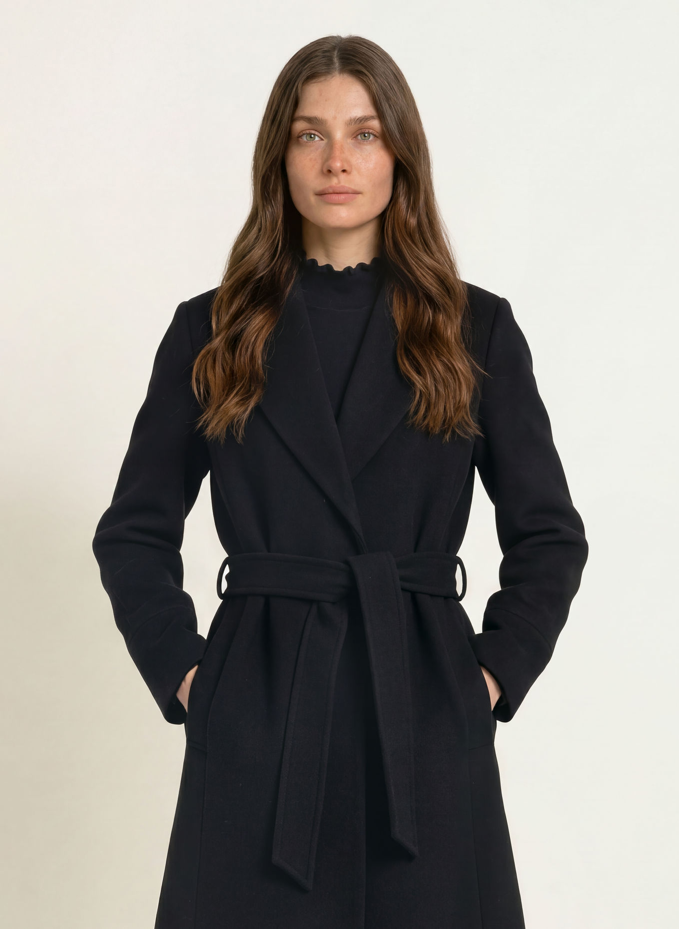MARC CAIN Płaszcz wełniany: 900 black new