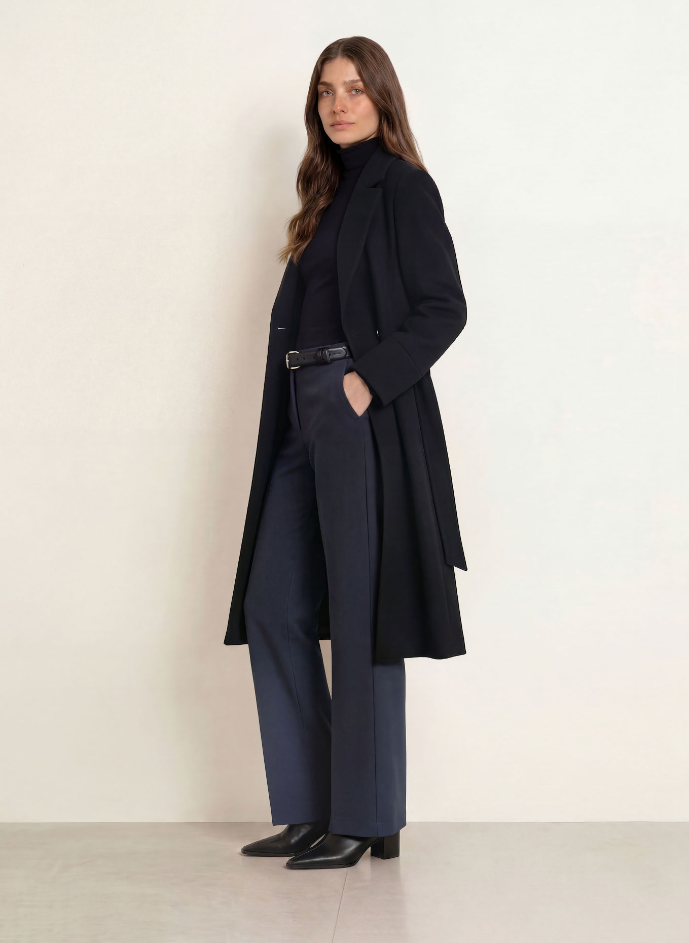 MARC CAIN Płaszcz wełniany: 900 black new