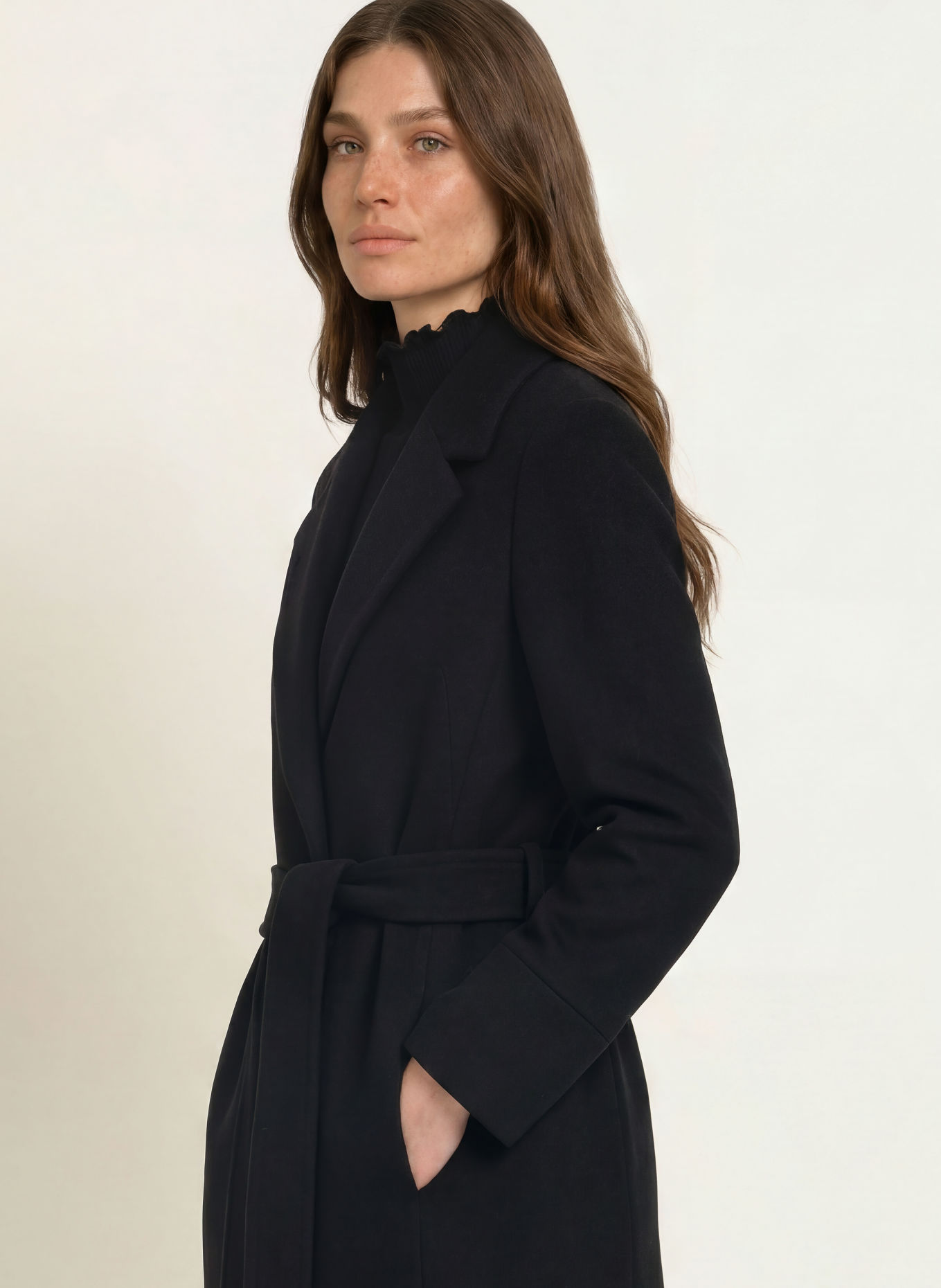 MARC CAIN Płaszcz wełniany: 900 black new