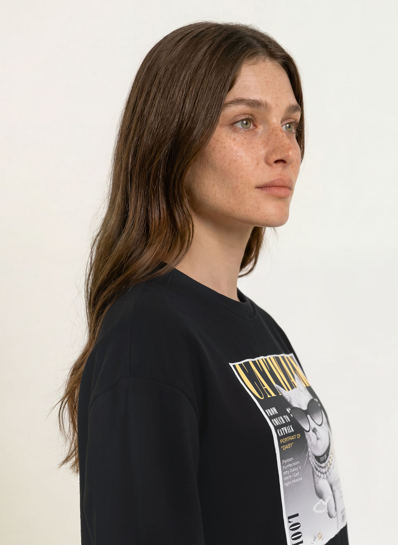 MARC CAIN Sweatshirt with decorative beads: 900 black new