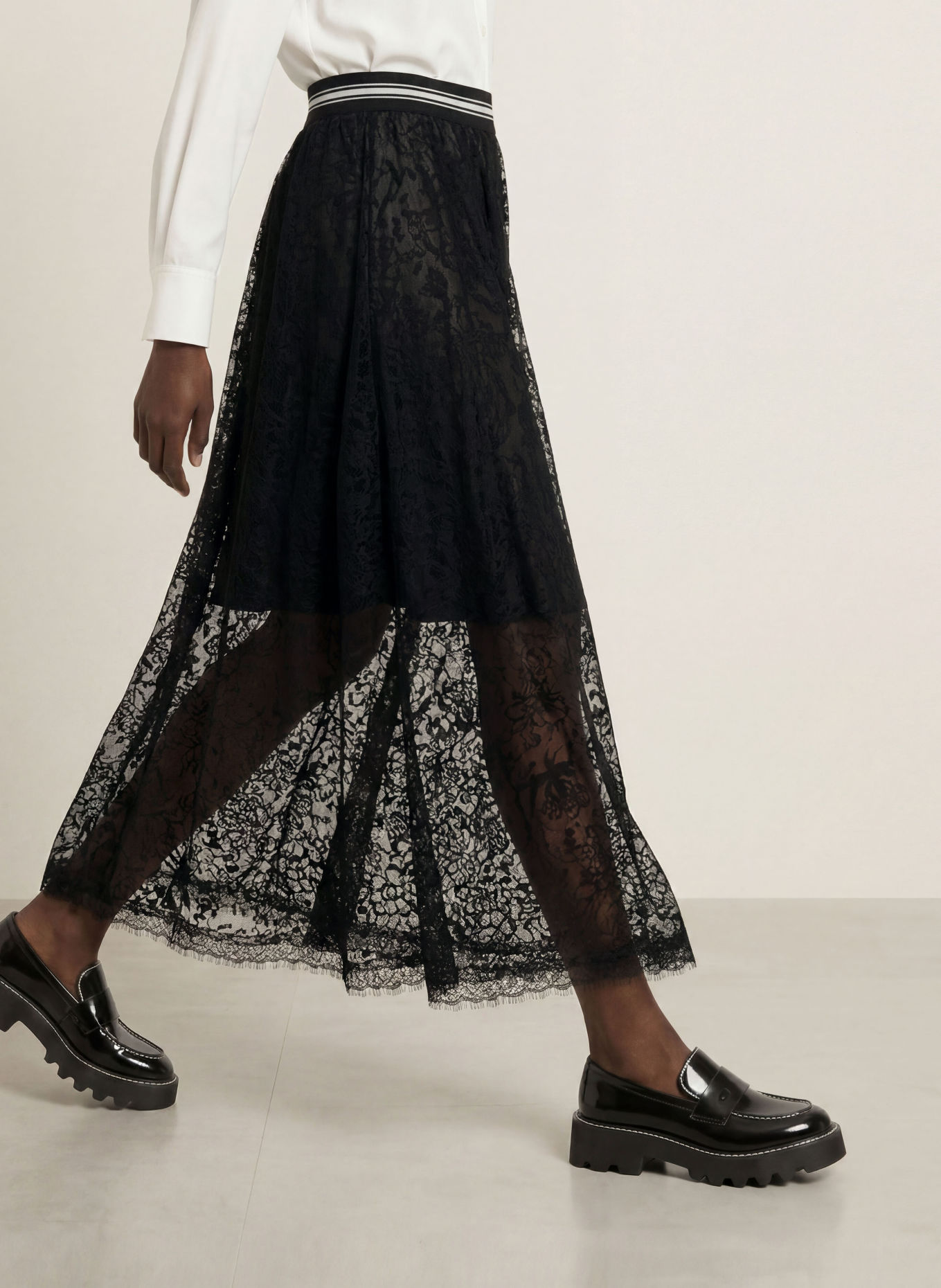 MARC CAIN Jupe en dentelle: 900 black new