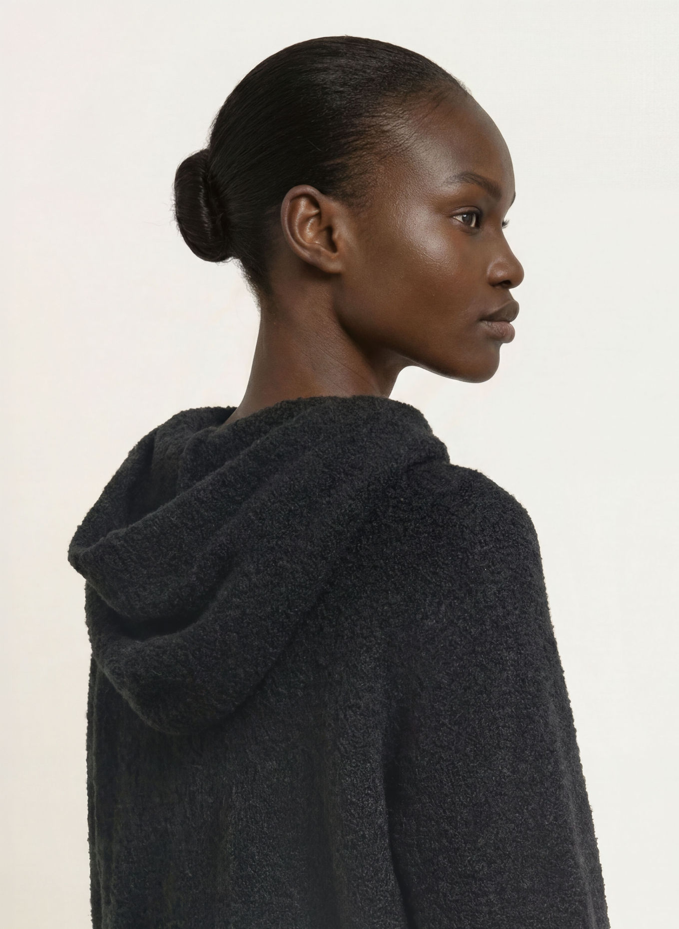 MARC CAIN Knit Hoodie with Alpaca: 900 black new