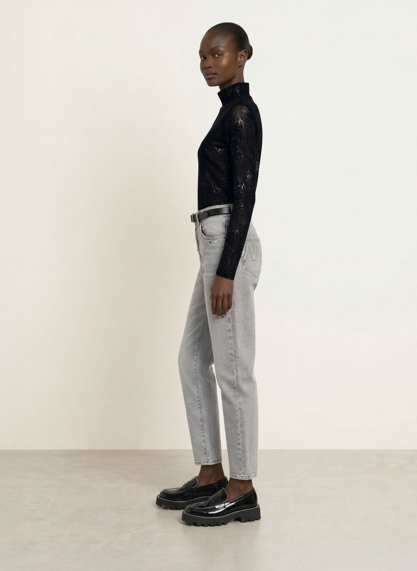 MARC CAIN Haut à manches longues en velours: 900 black new