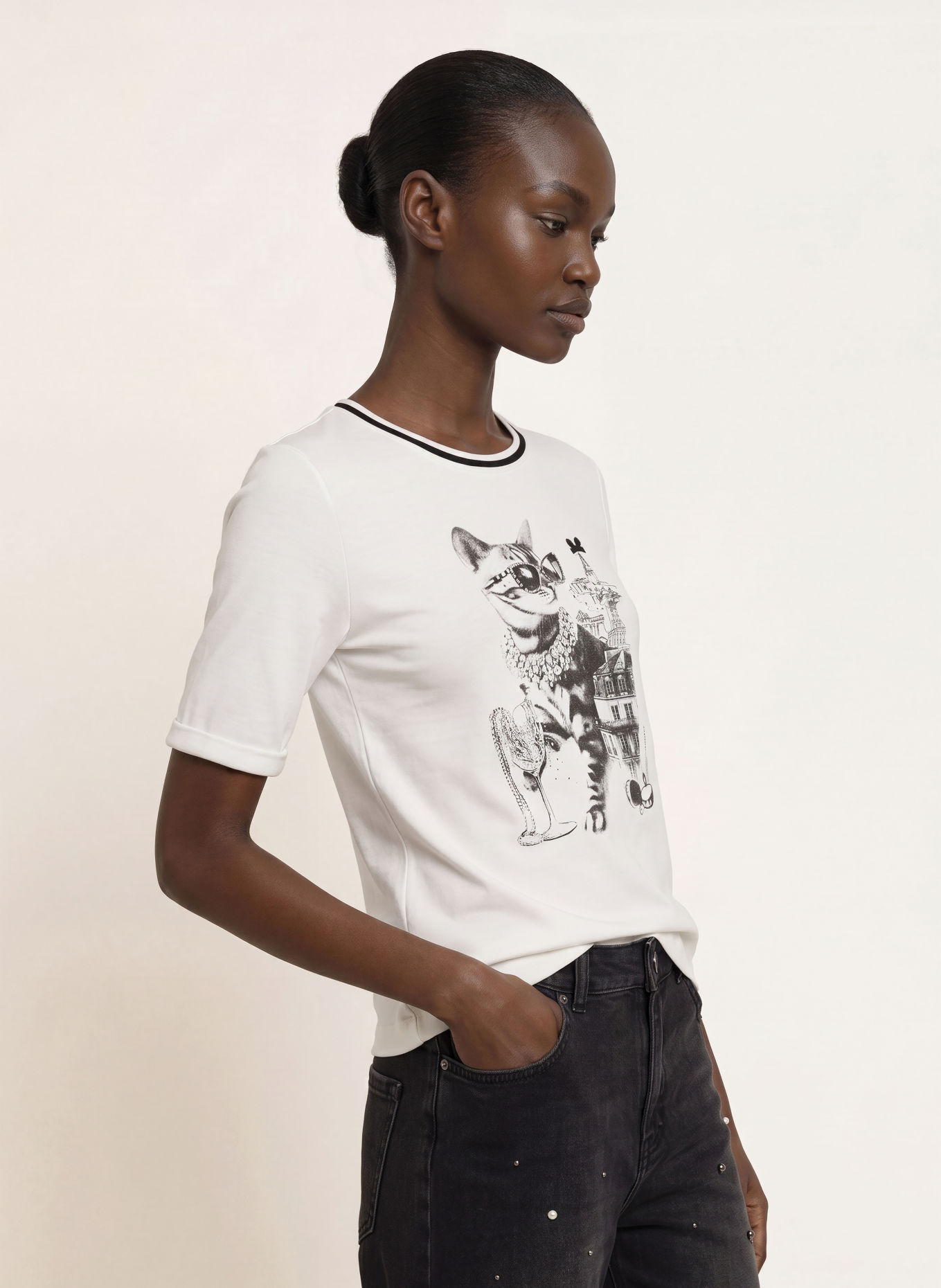 MARC CAIN T-shirt orné de strass: 110 off