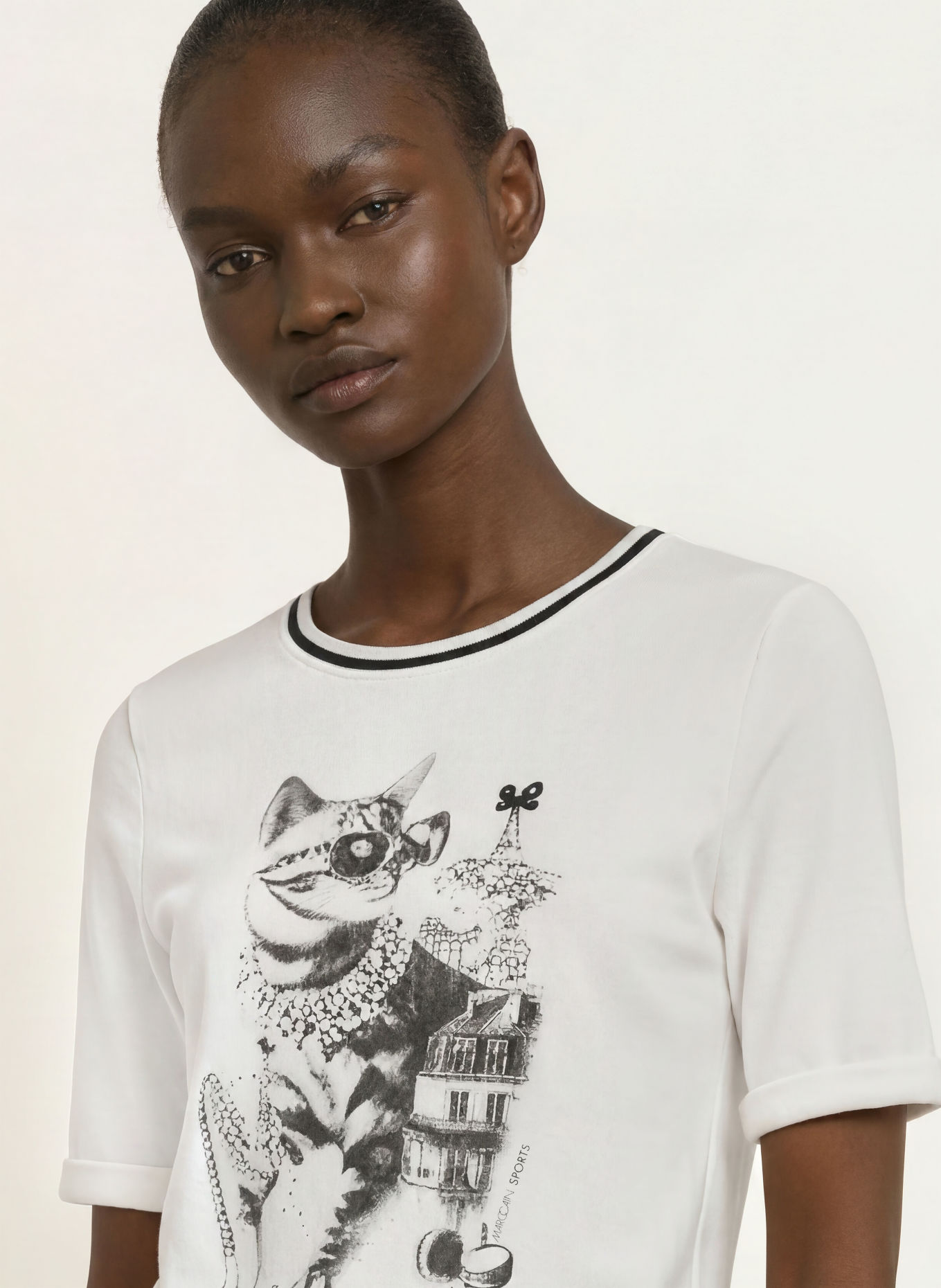 MARC CAIN T-shirt orné de strass: 110 off
