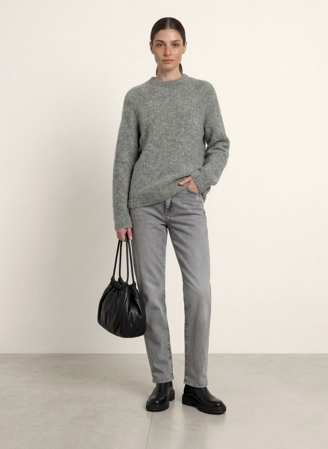 MARC CAIN Pull en alpaga: 820 GREY