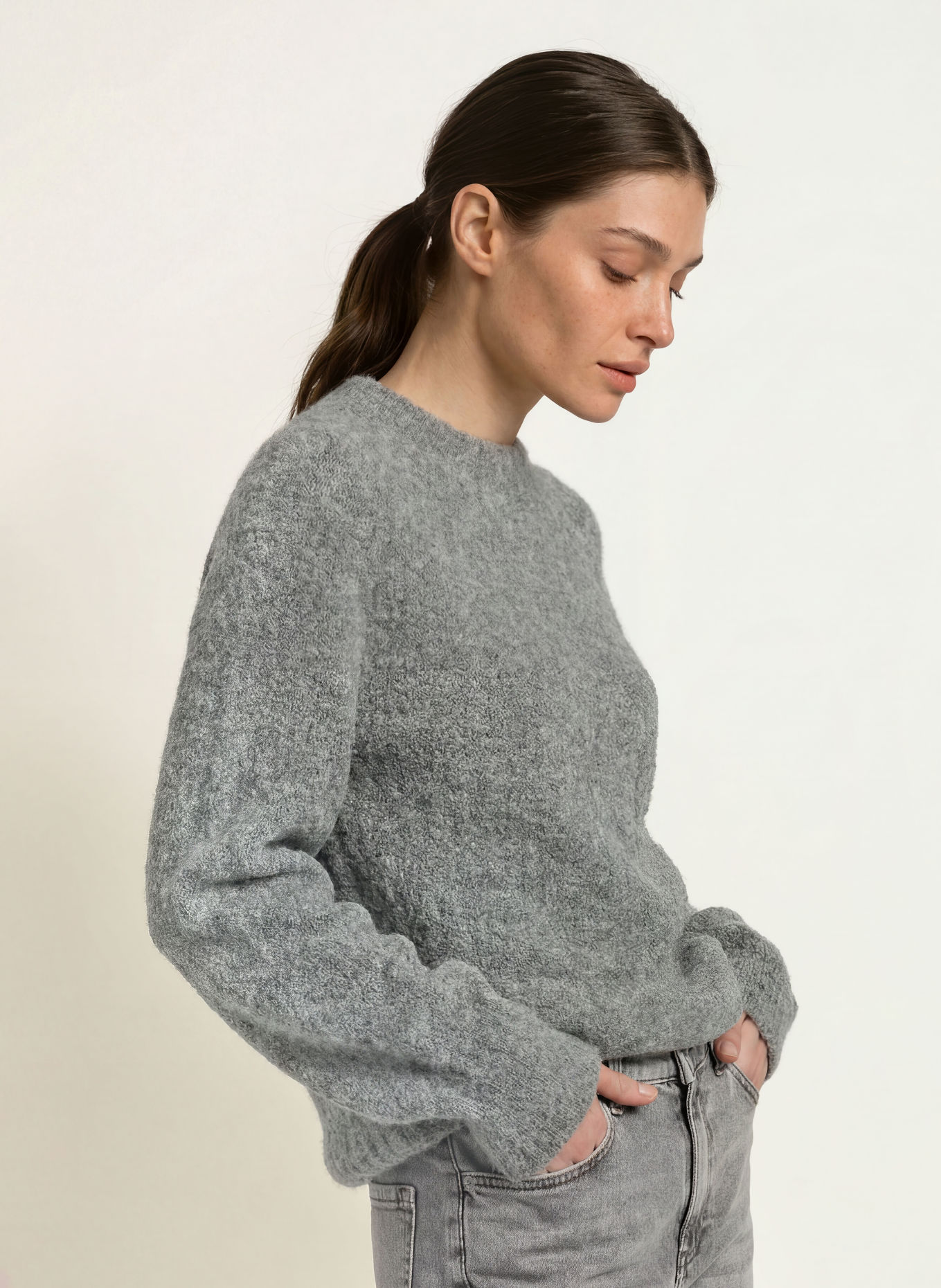 MARC CAIN Pull en alpaga: 820 GREY