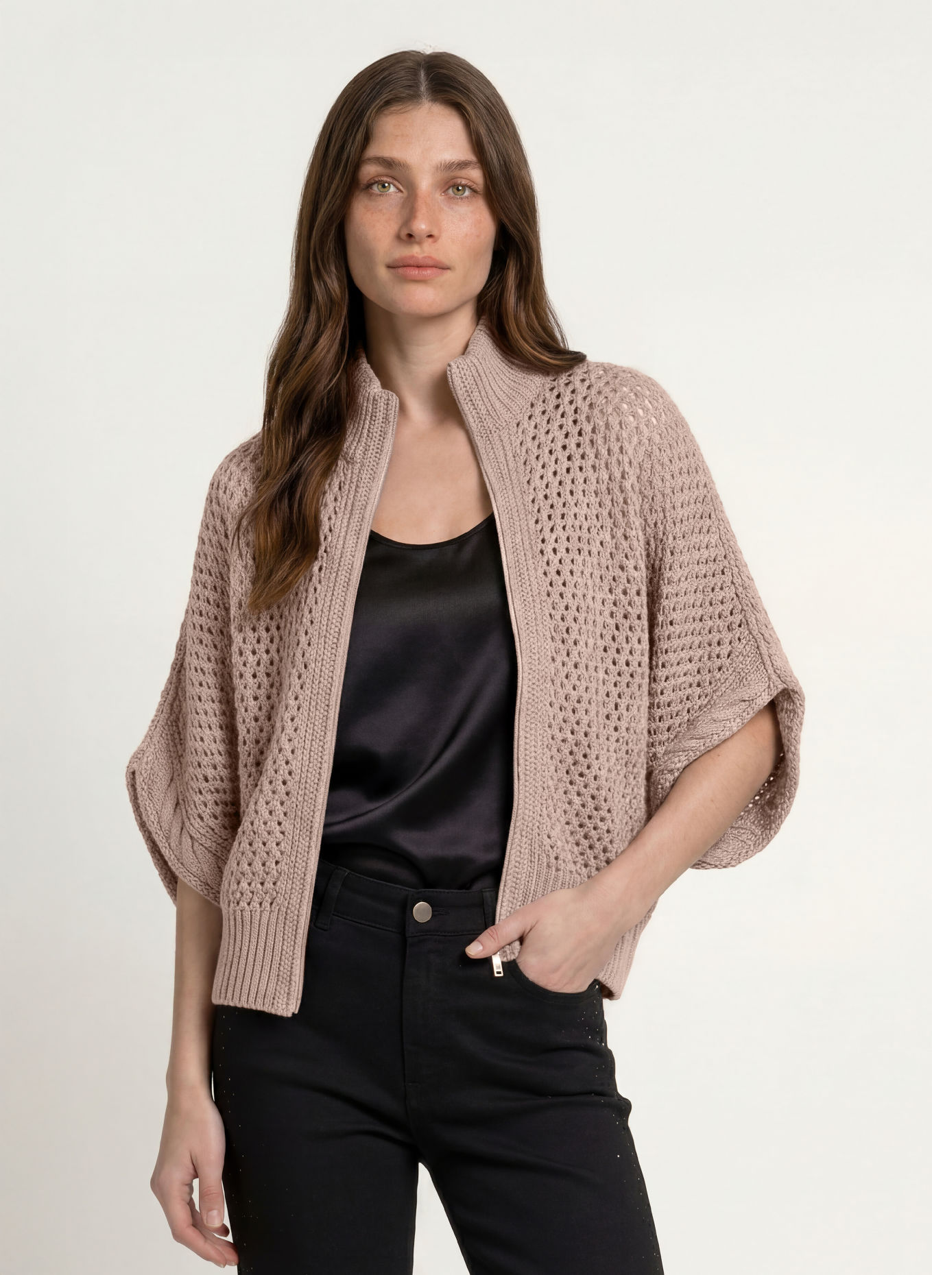 MARC CAIN Vest met kasjmier: 648 etherea