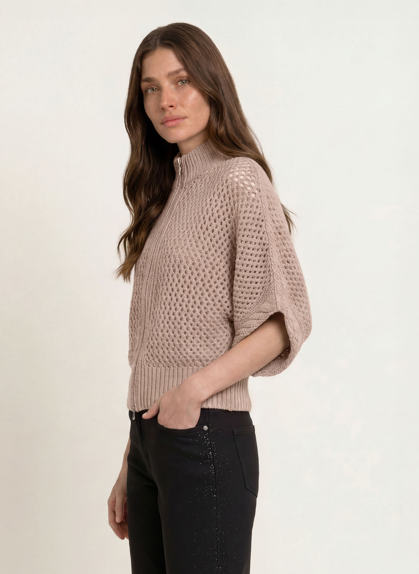 MARC CAIN Vest met kasjmier: 648 etherea