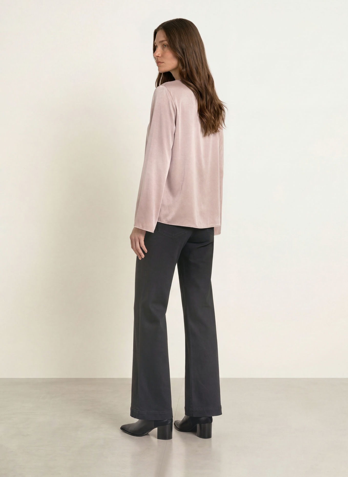 MARC CAIN Silk shirt blouse: 648 etherea