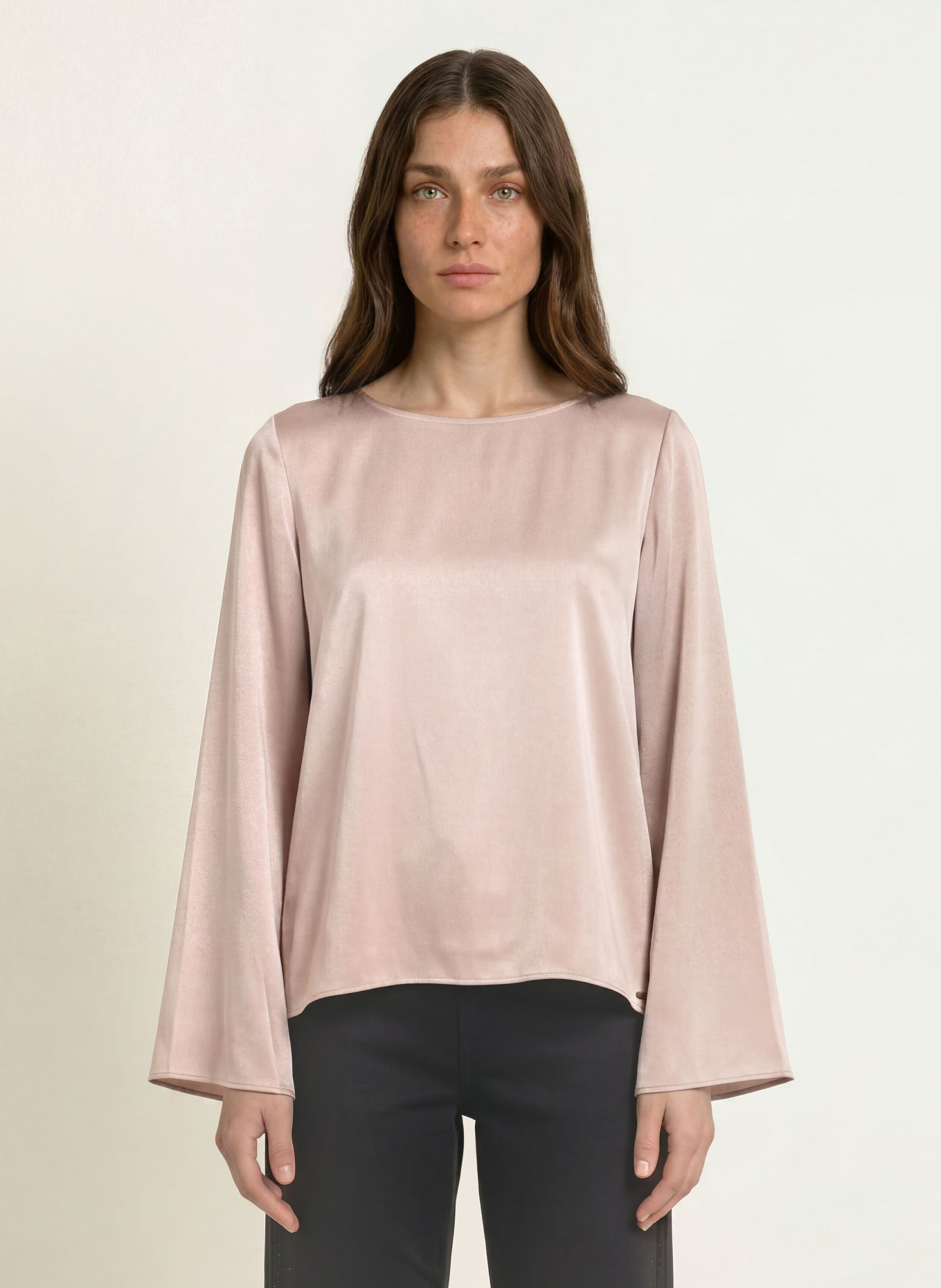 MARC CAIN Silk shirt blouse: 648 etherea