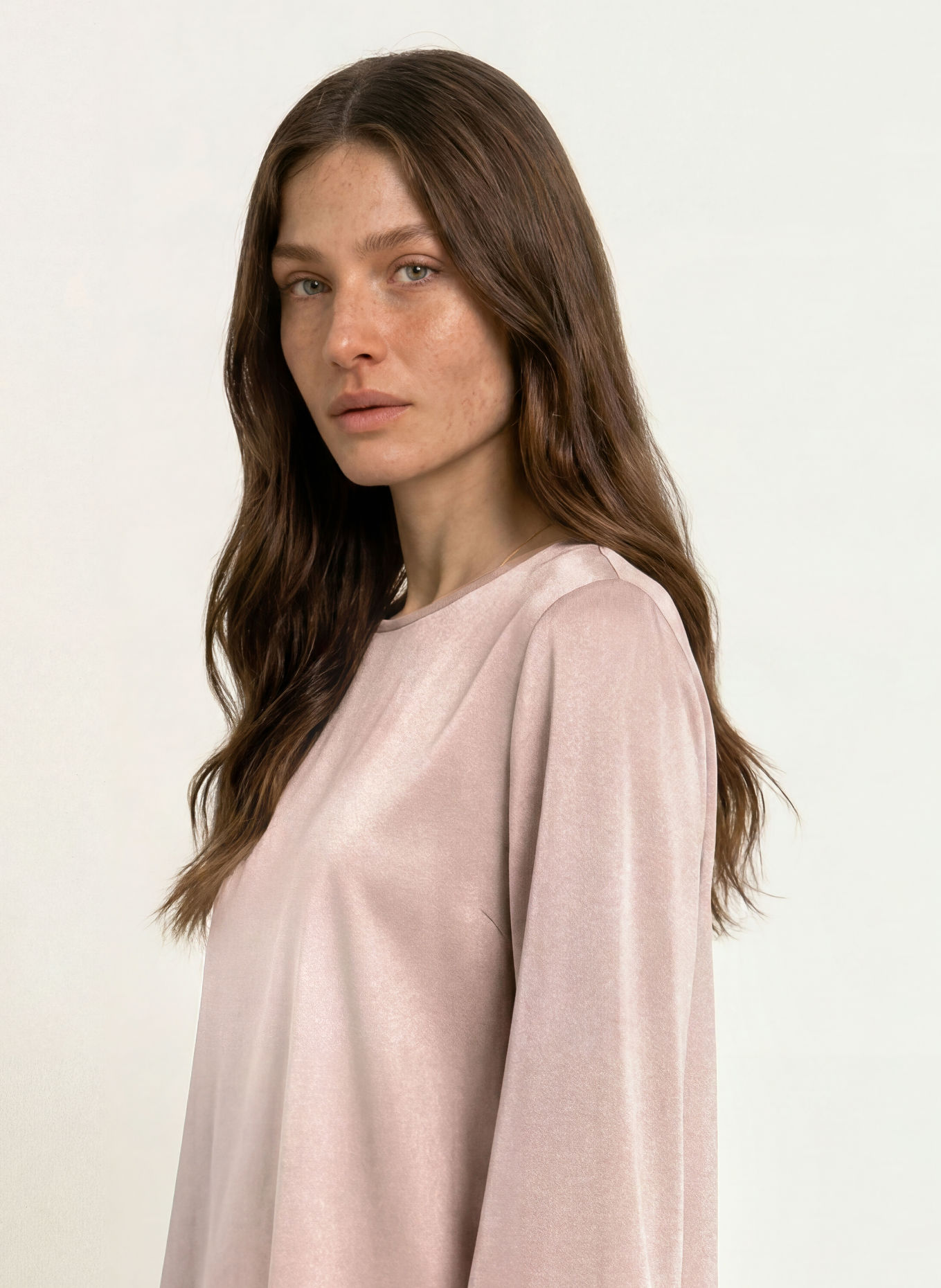 MARC CAIN Silk shirt blouse: 648 etherea
