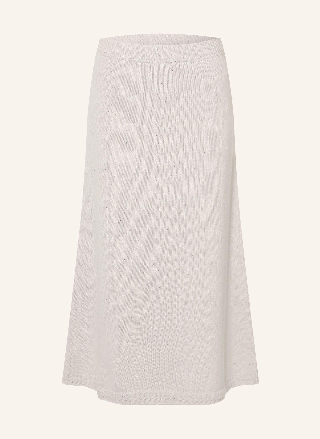 MARC CAIN Knit skirt with cashmere and sequins: 802 nimbus cloud