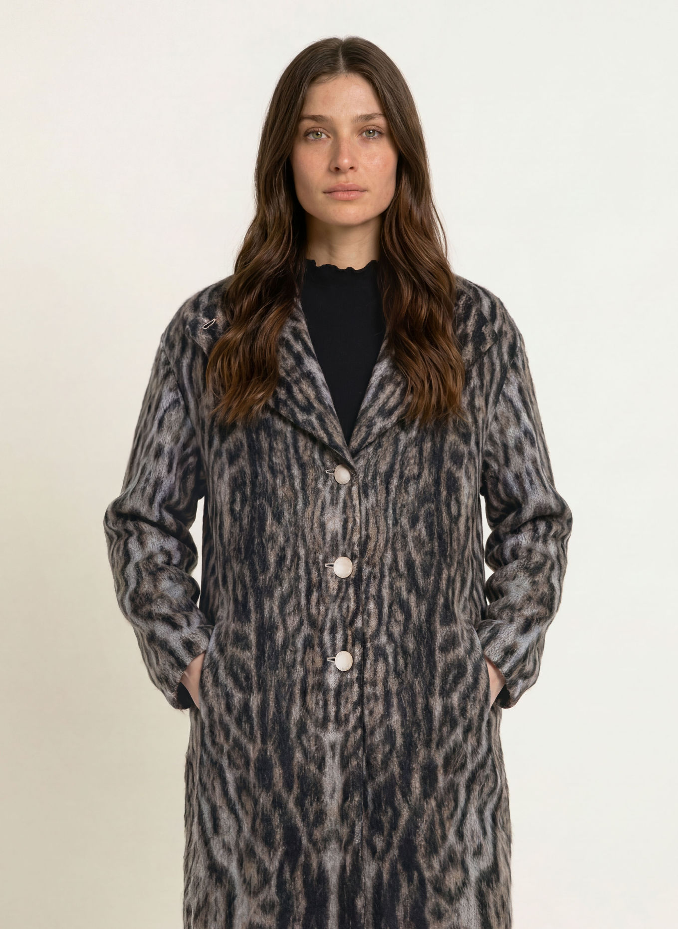 MARC CAIN Gebreide jas met mohair: 648 etherea