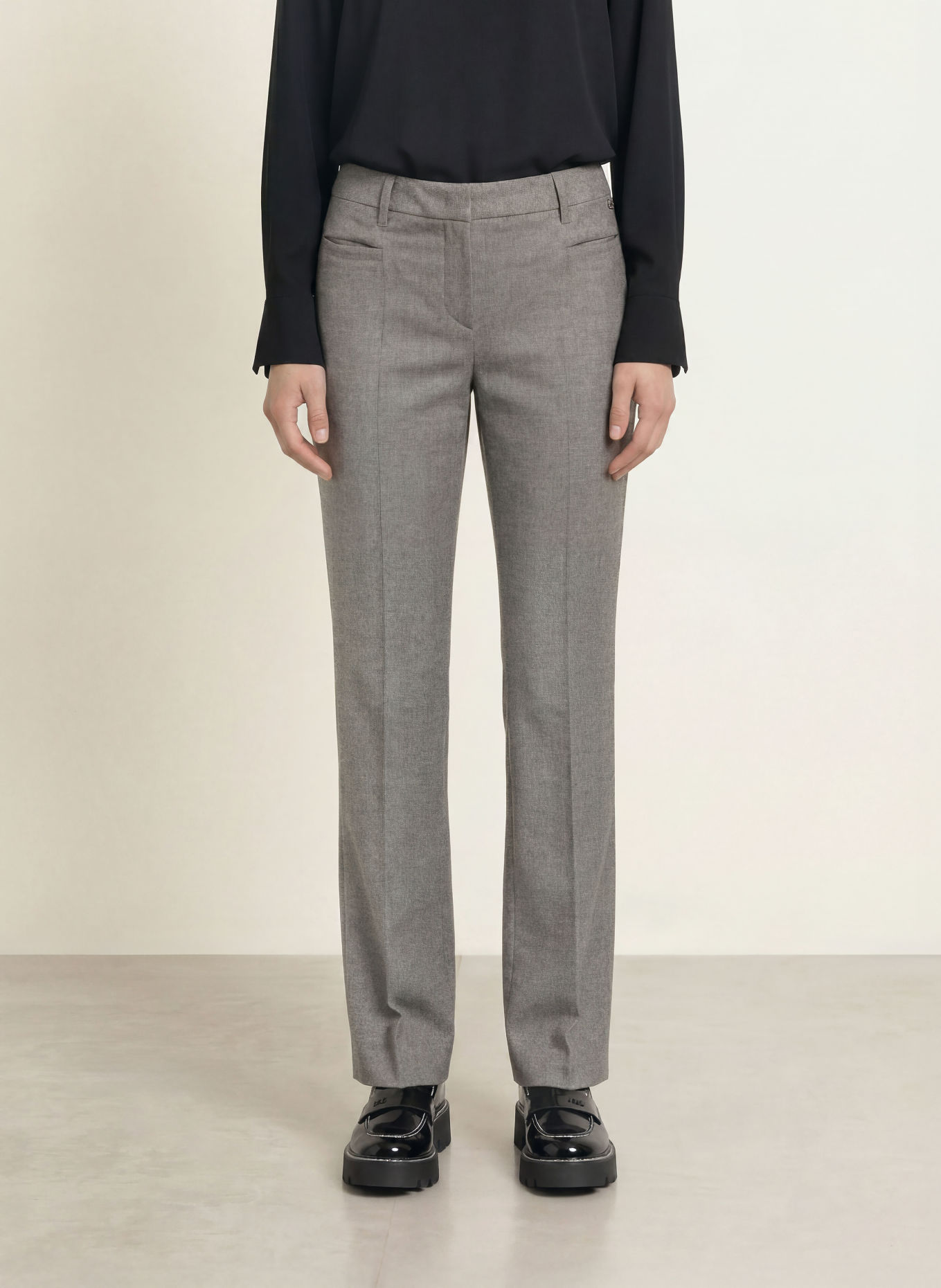MARC CAIN FENDOU Flannel Pants: 662 driftwood