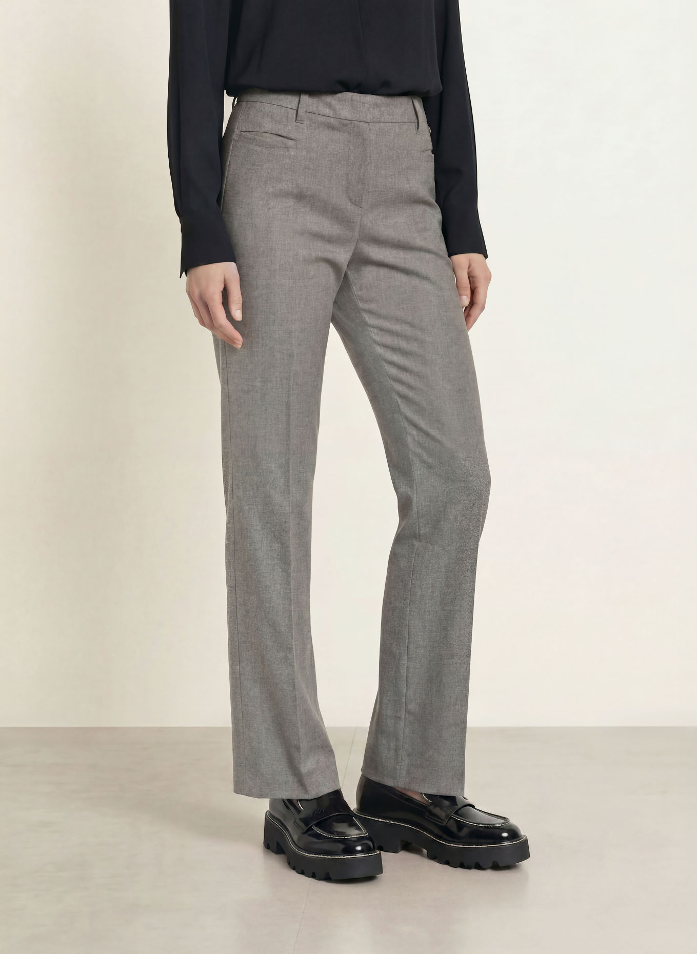 MARC CAIN FENDOU Flannel Pants: 662 driftwood