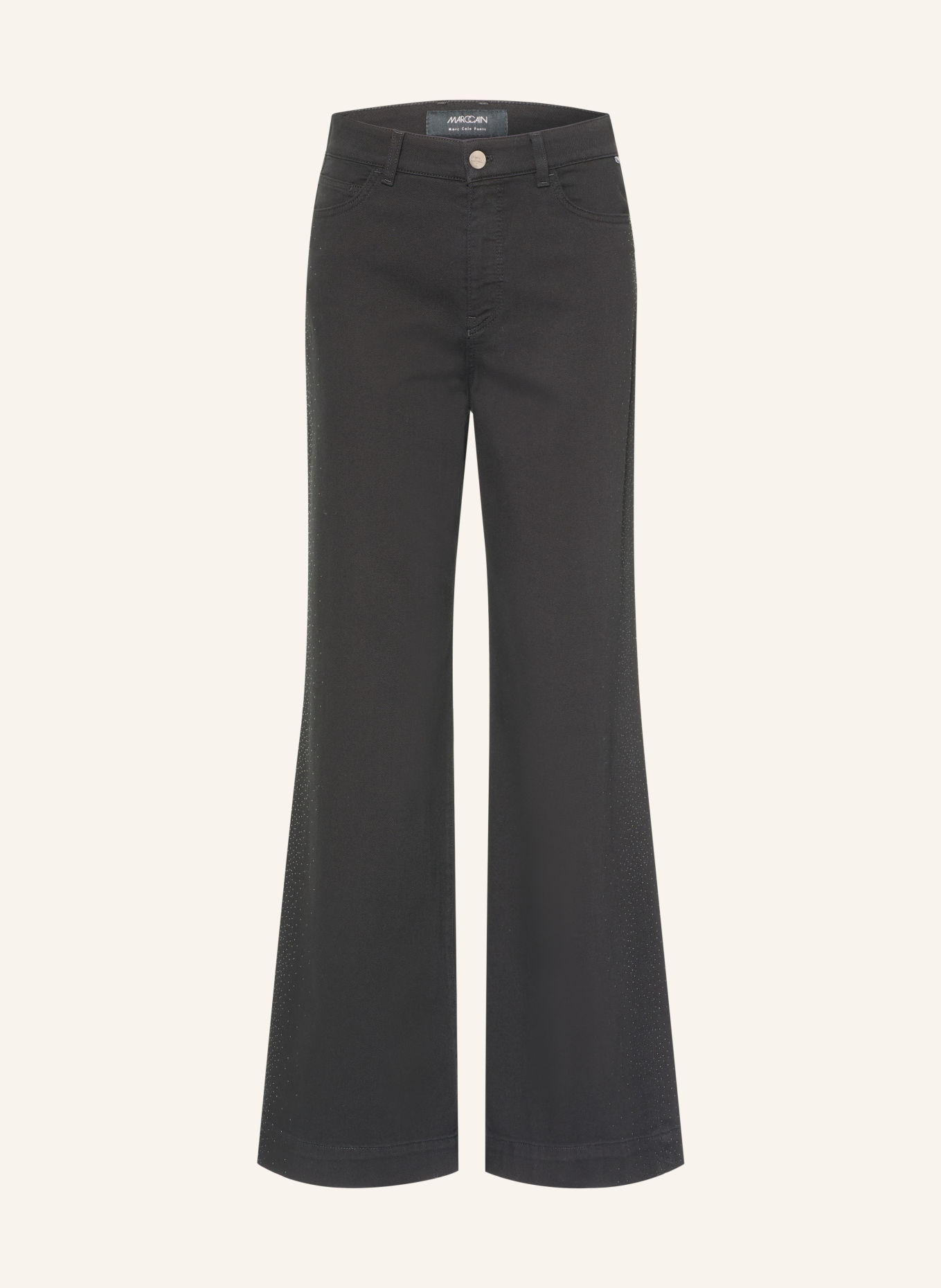 MARC CAIN Jean wide leg WARRI avec strass: 900 black new