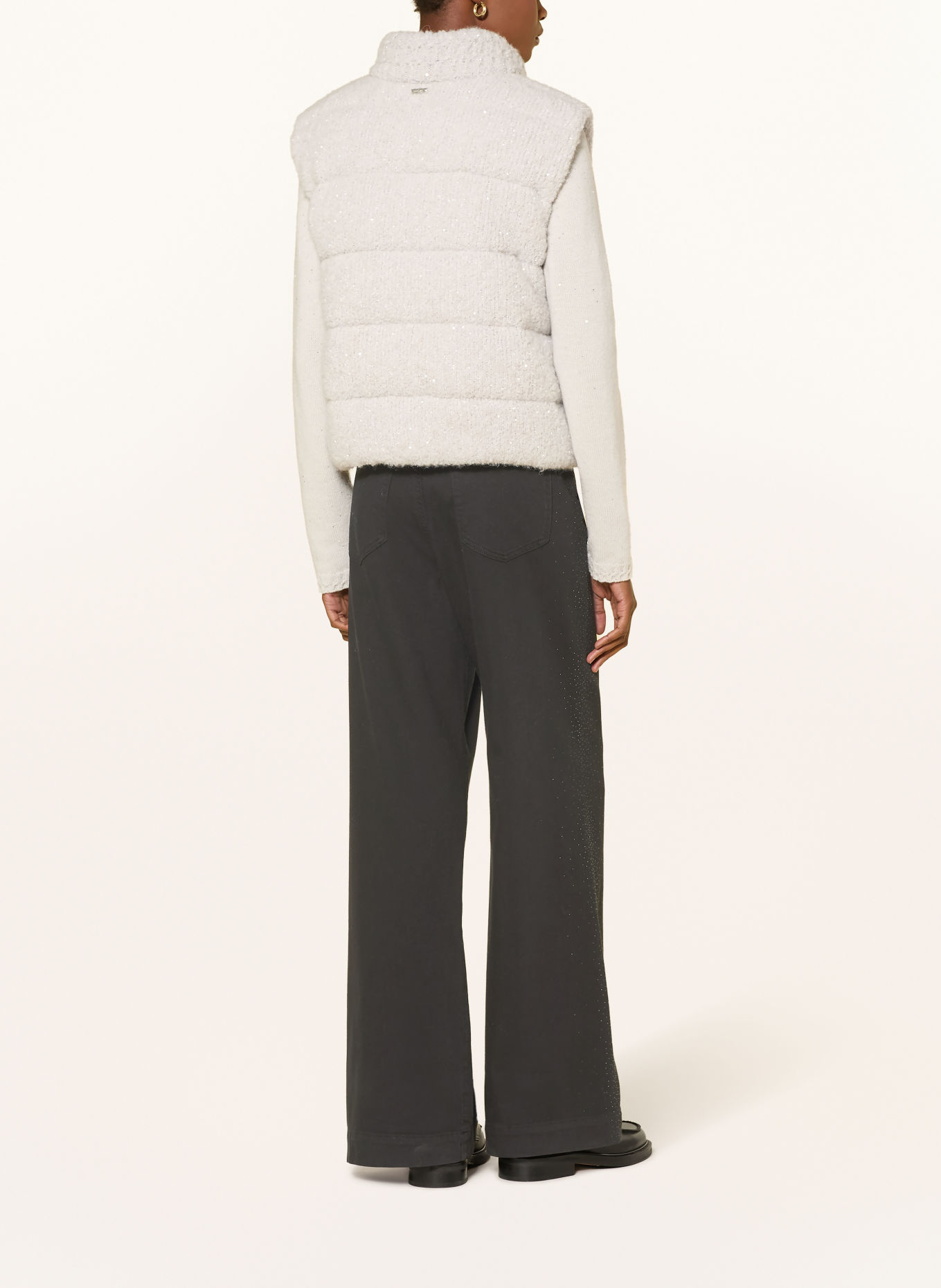 MARC CAIN Jean wide leg WARRI avec strass: 900 black new