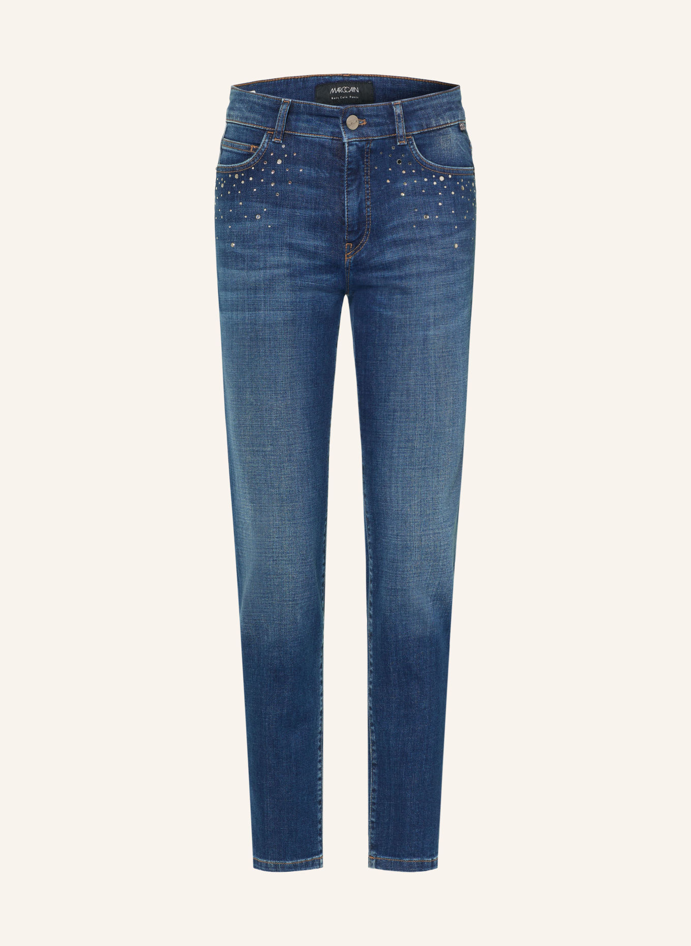 MARC CAIN Jean skinny SILEA avec strass: 357 vintage indigo