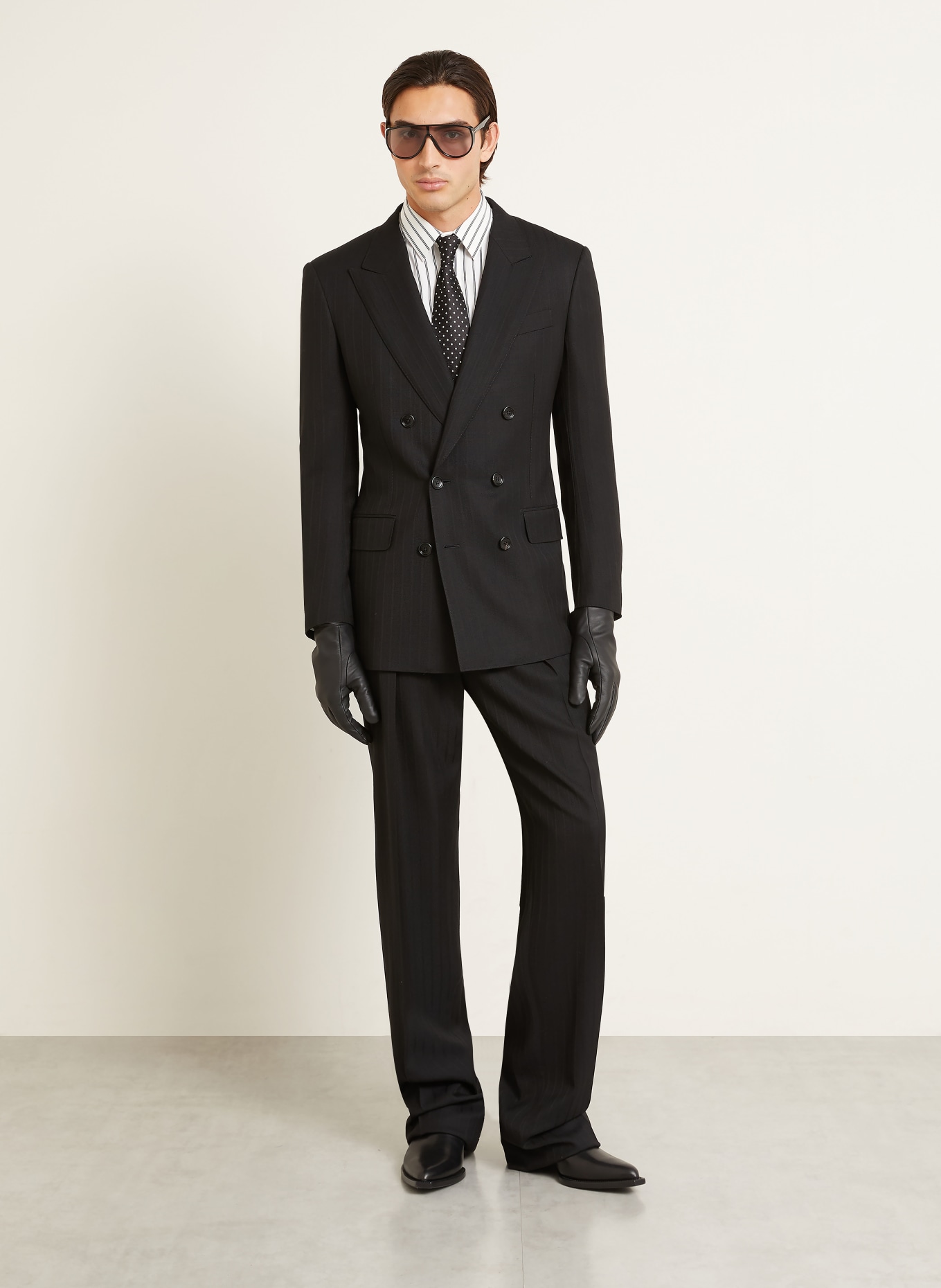 TOM FORD Overhemd met normale pasvorm: WIT / ZWART
