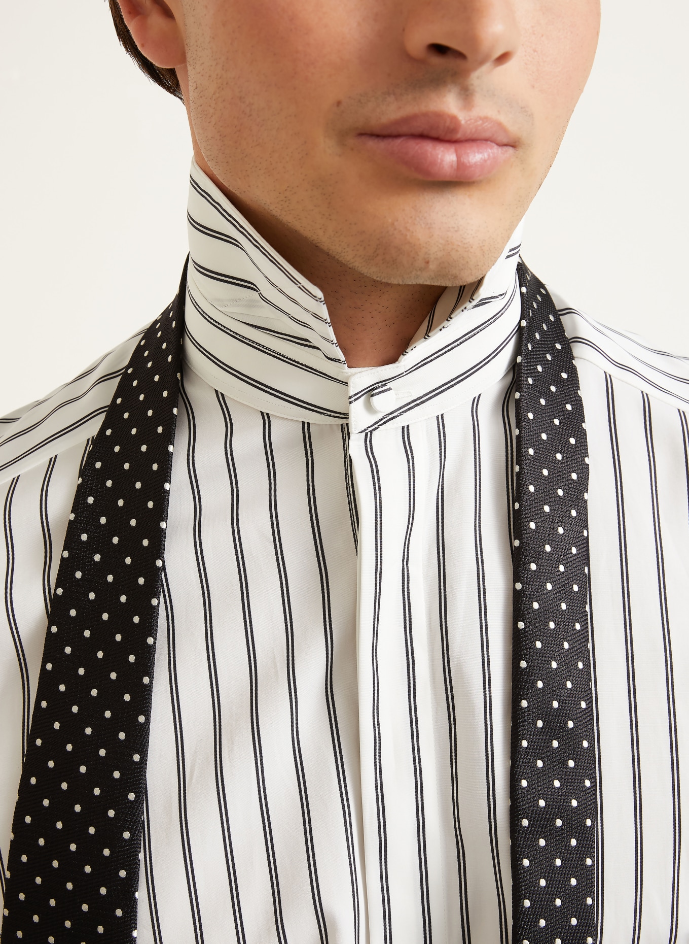 TOM FORD Overhemd met normale pasvorm: WIT / ZWART