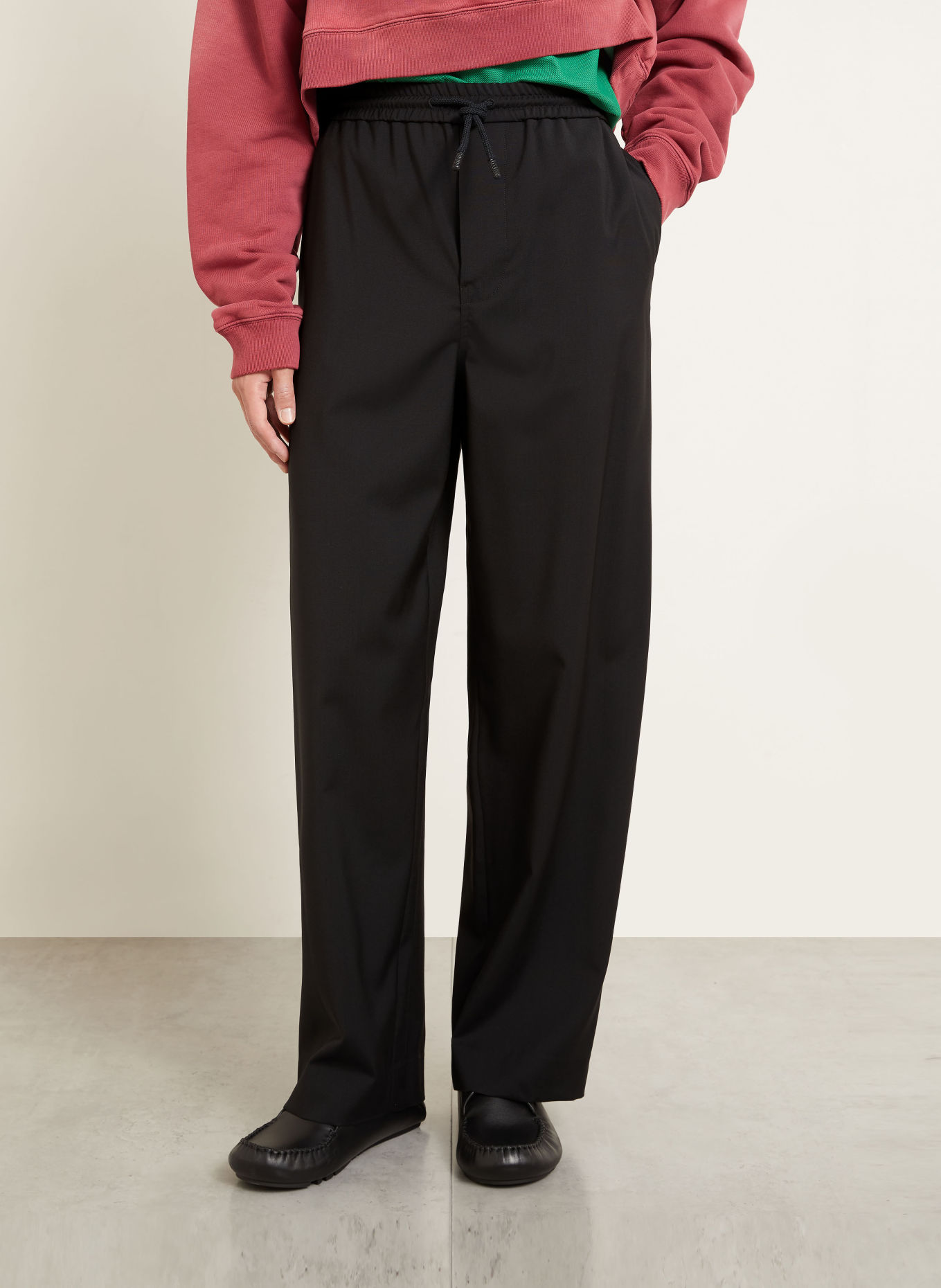 LOEWE Broek in joggingstijl, losse pasvorm: ZWART